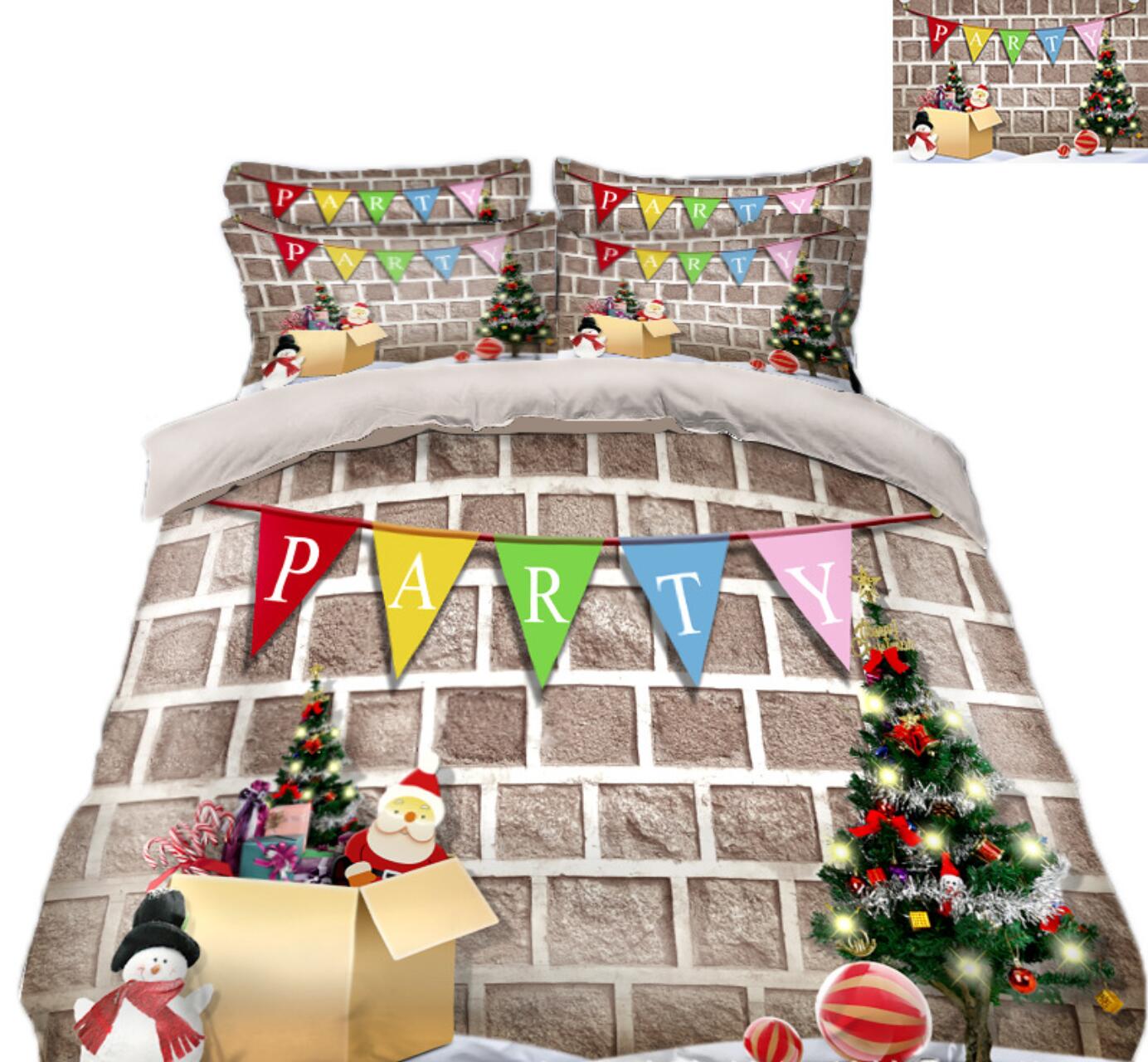 3D Pennant Christmas Tree 45106 Christmas Quilt Duvet Cover Xmas Bed Pillowcases