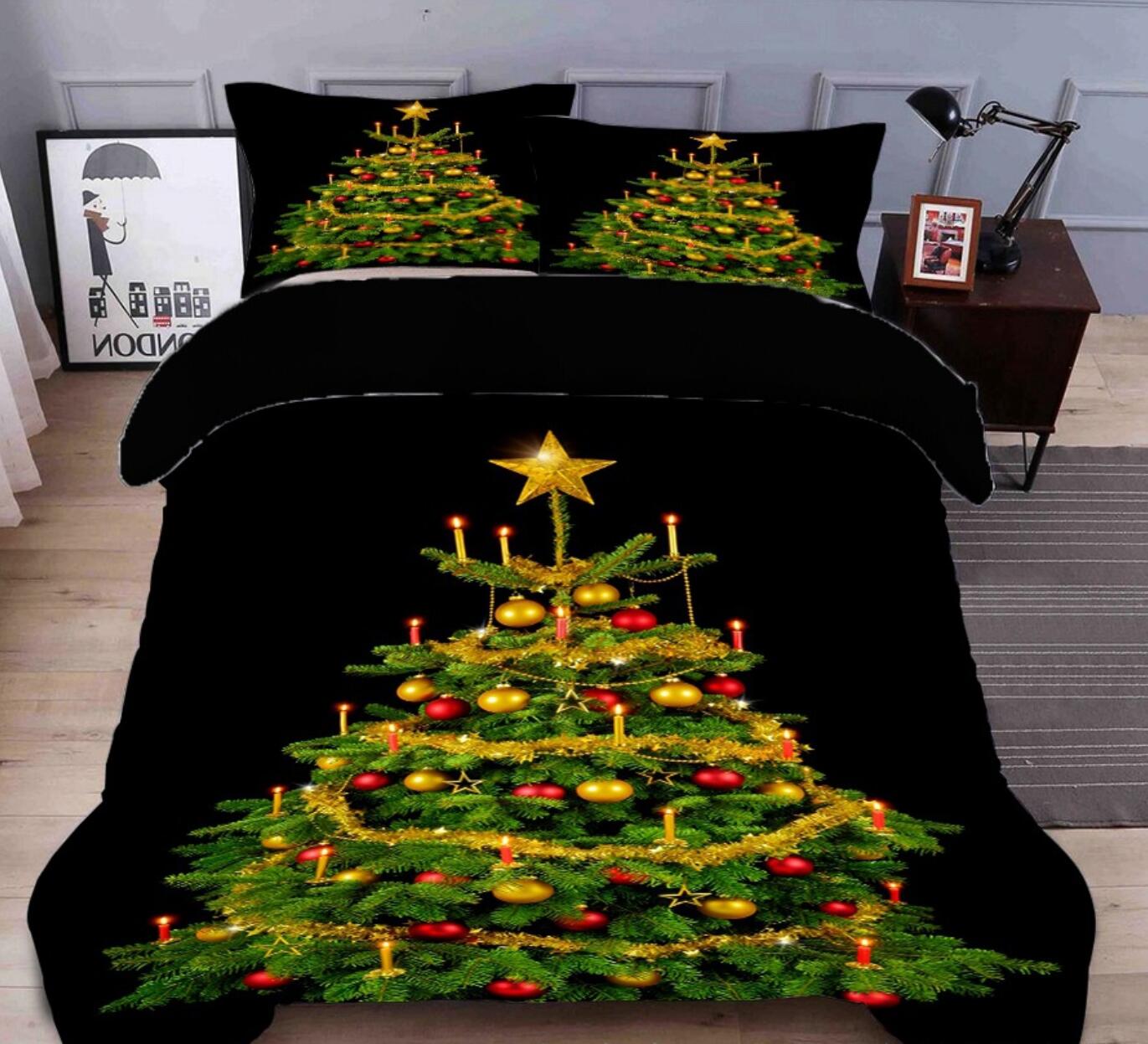 3D Christmas Tree 45113 Christmas Quilt Duvet Cover Xmas Bed Pillowcases