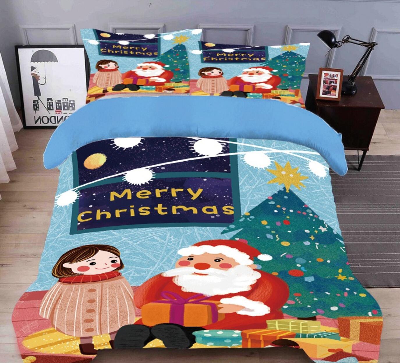 3D Santa Claus Girl Tree 45114 Christmas Quilt Duvet Cover Xmas Bed Pillowcases