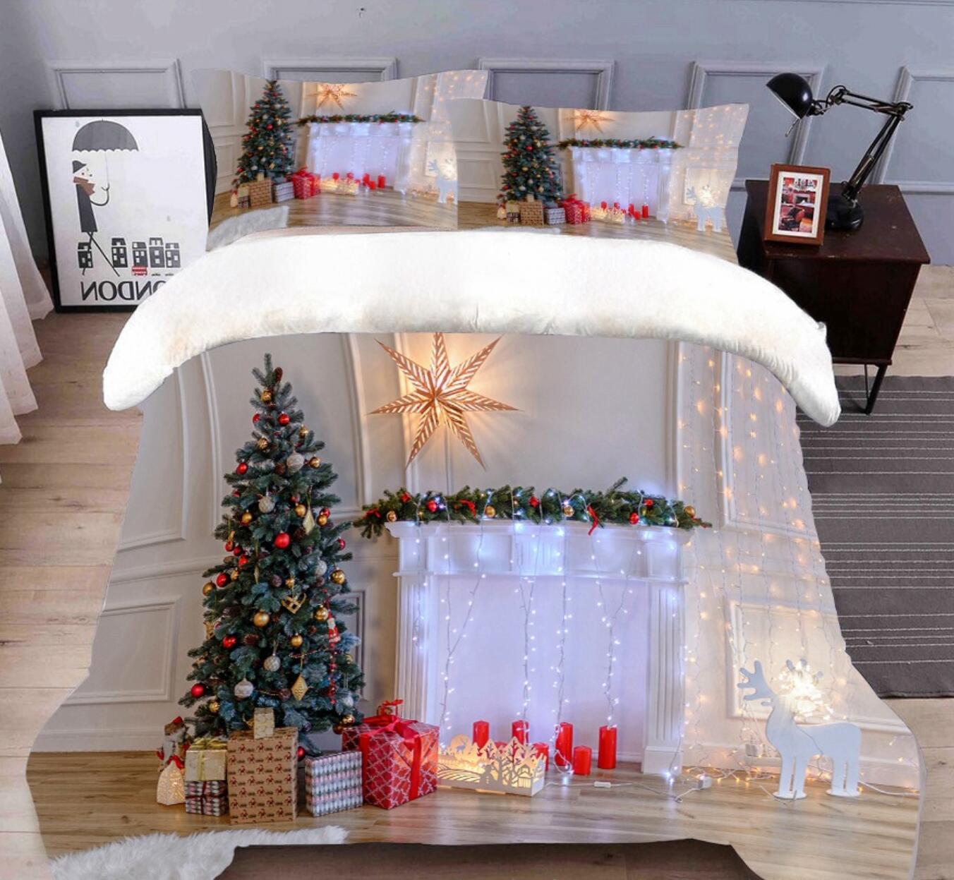 3D Christmas Tree Gift 45163 Christmas Quilt Duvet Cover Xmas Bed Pillowcases