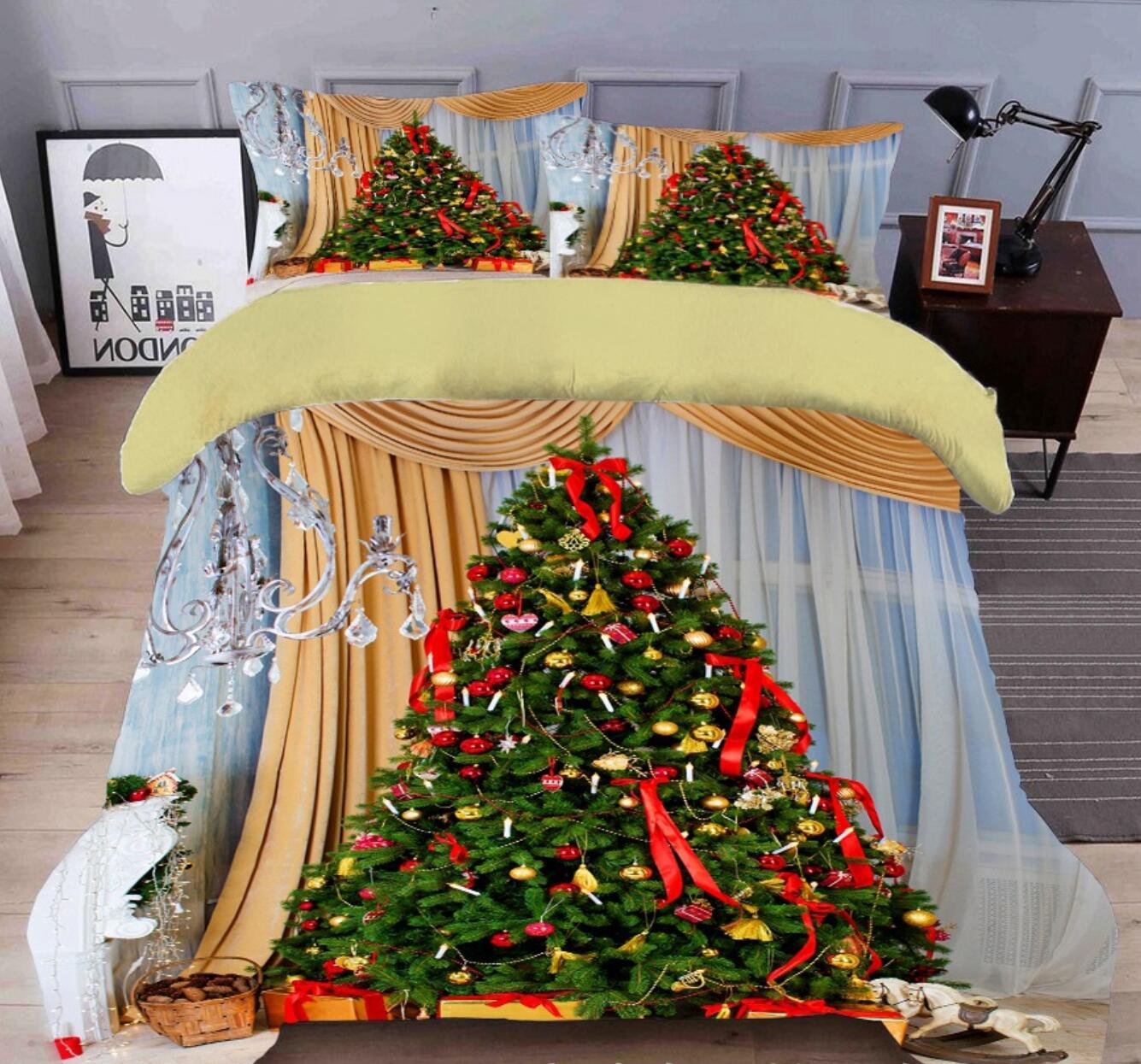 3D Christmas Tree 45168 Christmas Quilt Duvet Cover Xmas Bed Pillowcases