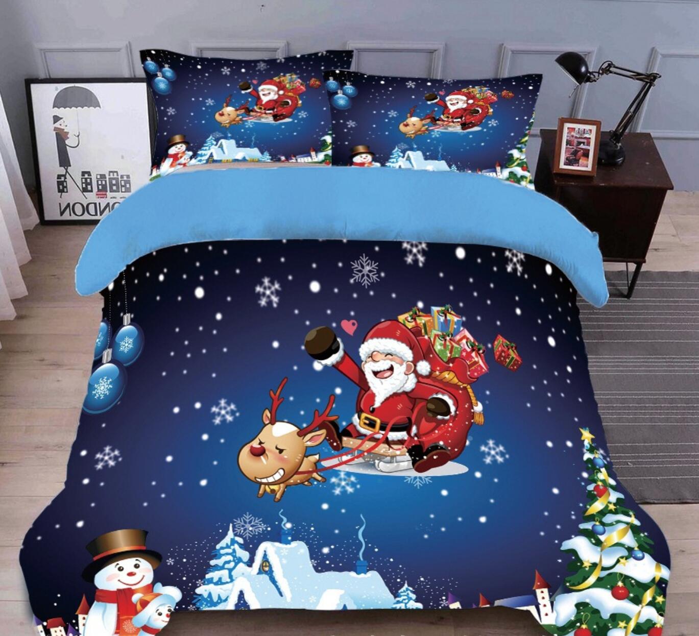 3D Santa Claus 45183 Christmas Quilt Duvet Cover Xmas Bed Pillowcases