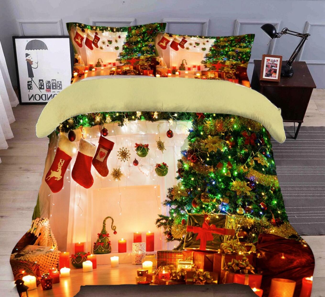 3D Christmas Tree Gift 45192 Christmas Quilt Duvet Cover Xmas Bed Pillowcases