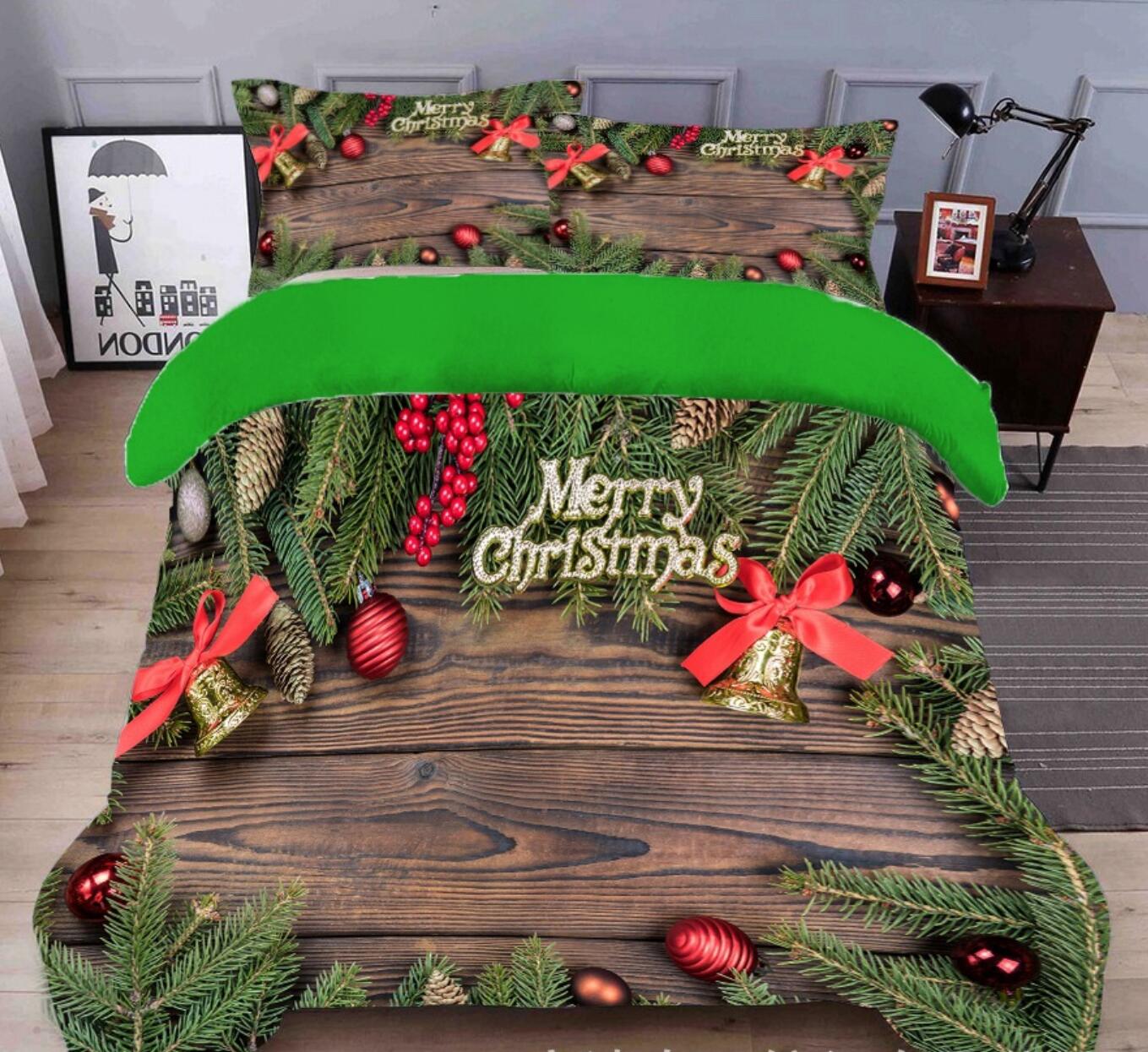 3D Merry Christmas 45195 Christmas Quilt Duvet Cover Xmas Bed Pillowcases