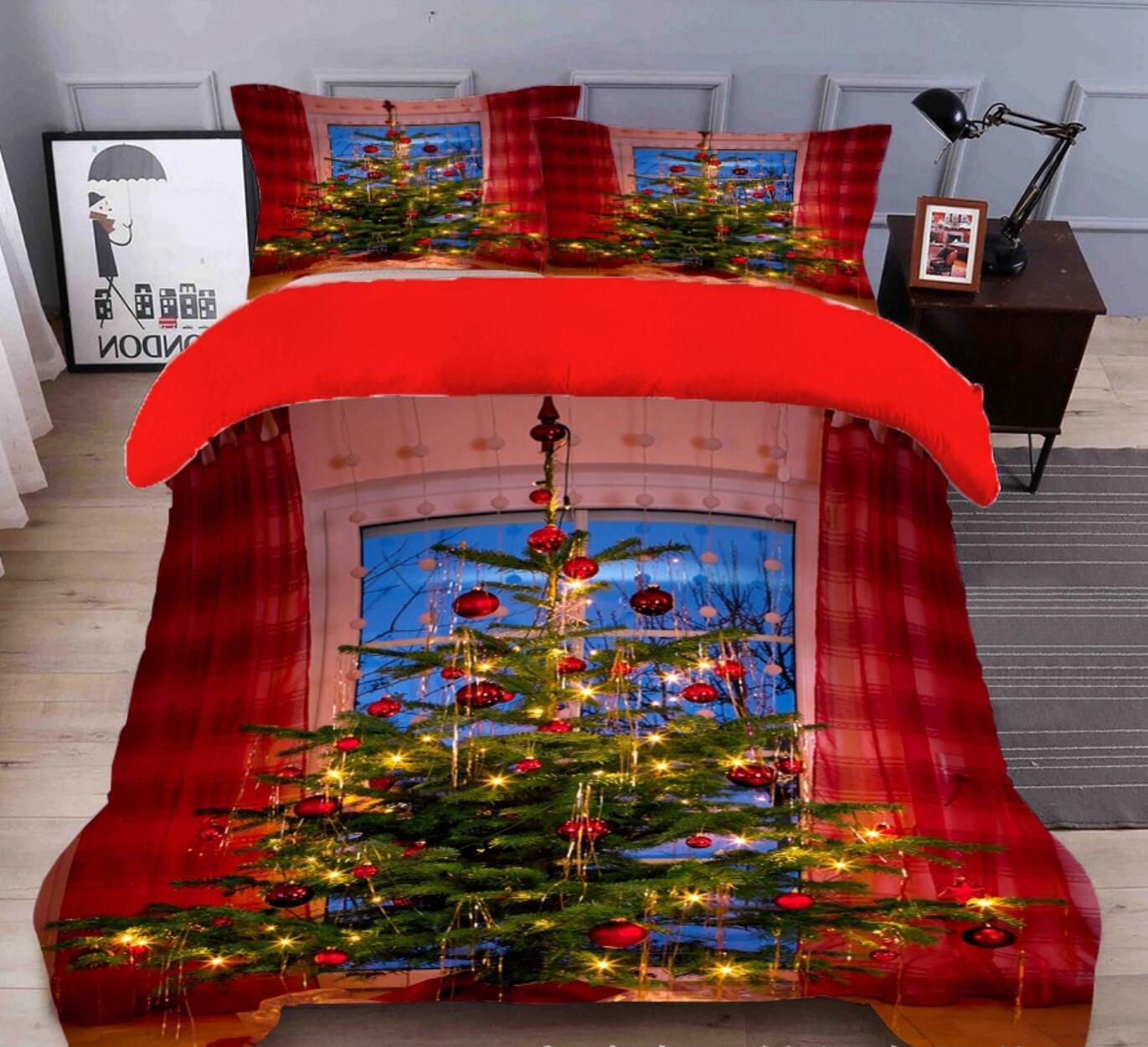 3D Christmas Tree 45198 Christmas Quilt Duvet Cover Xmas Bed Pillowcases