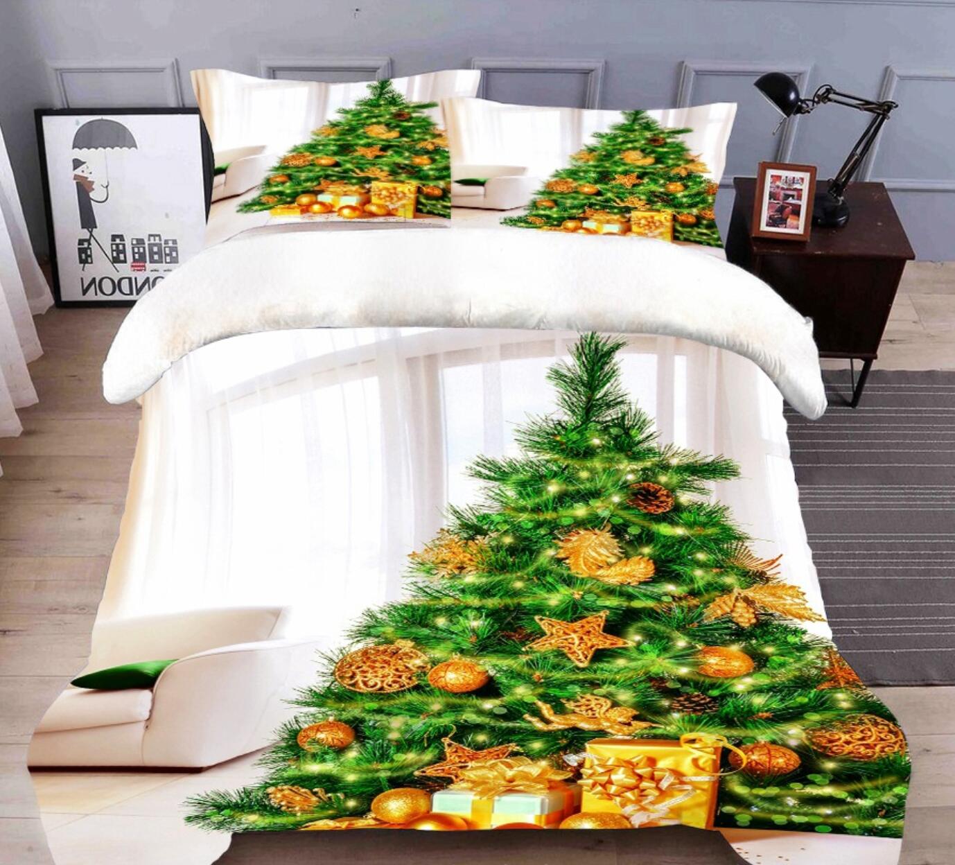 3D Christmas Tree 45204 Christmas Quilt Duvet Cover Xmas Bed Pillowcases