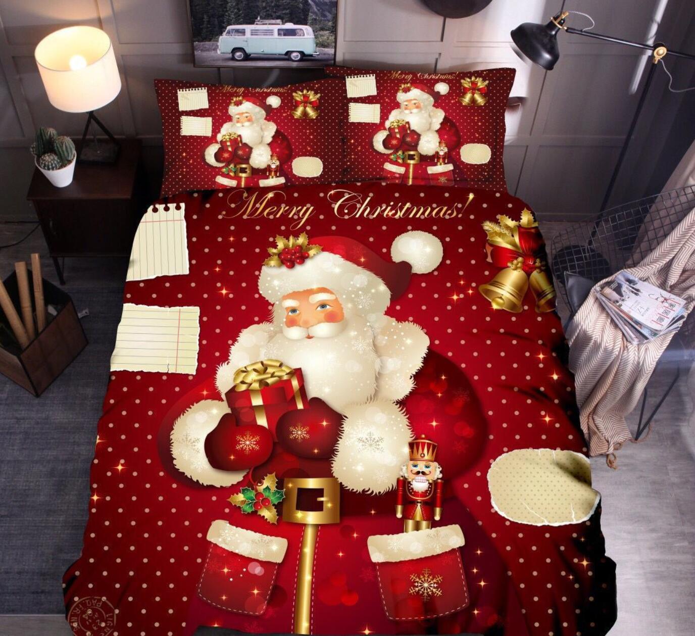3D Santa Claus 45217 Christmas Quilt Duvet Cover Xmas Bed Pillowcases