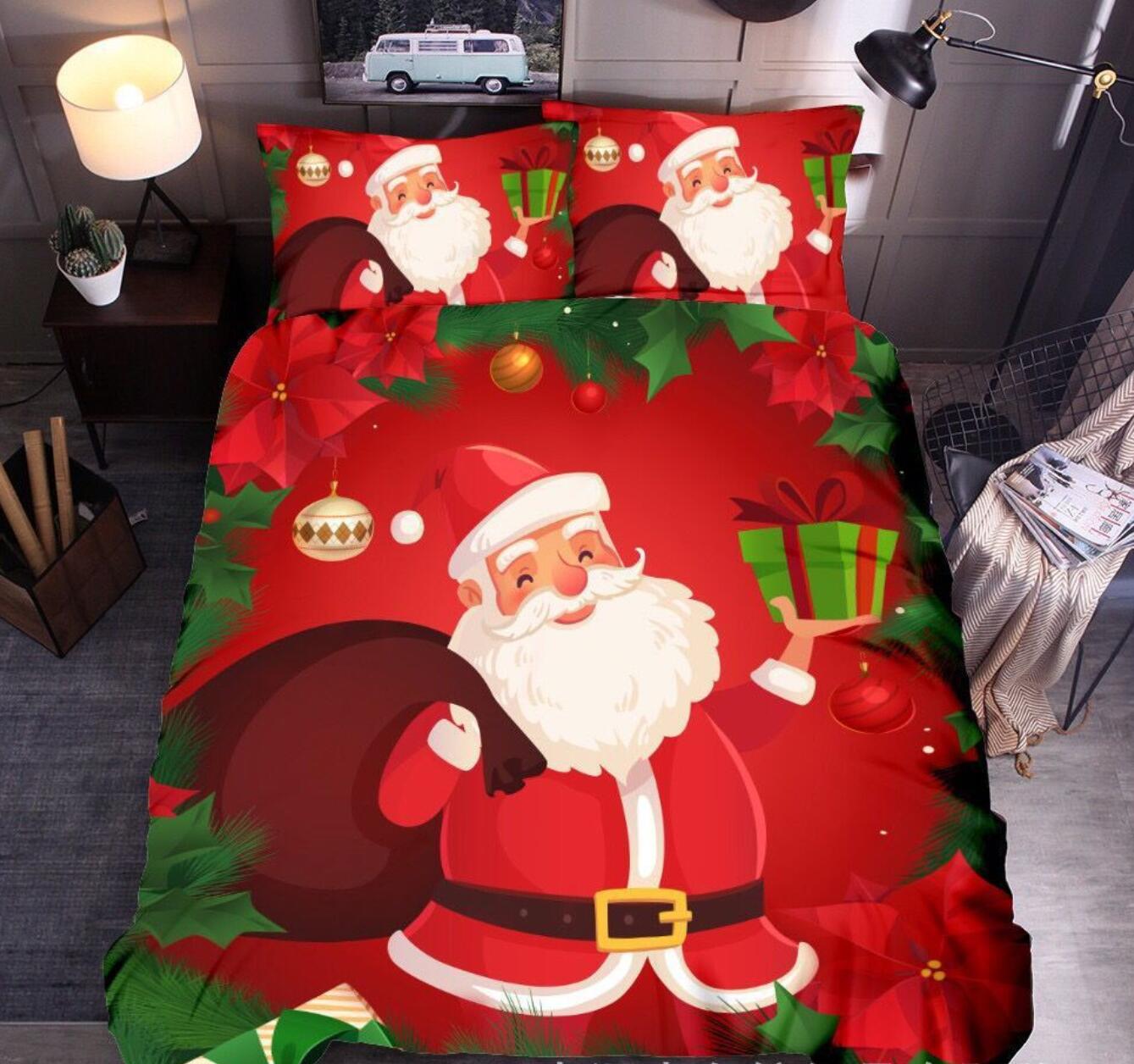 3D Santa Claus 45222 Christmas Quilt Duvet Cover Xmas Bed Pillowcases