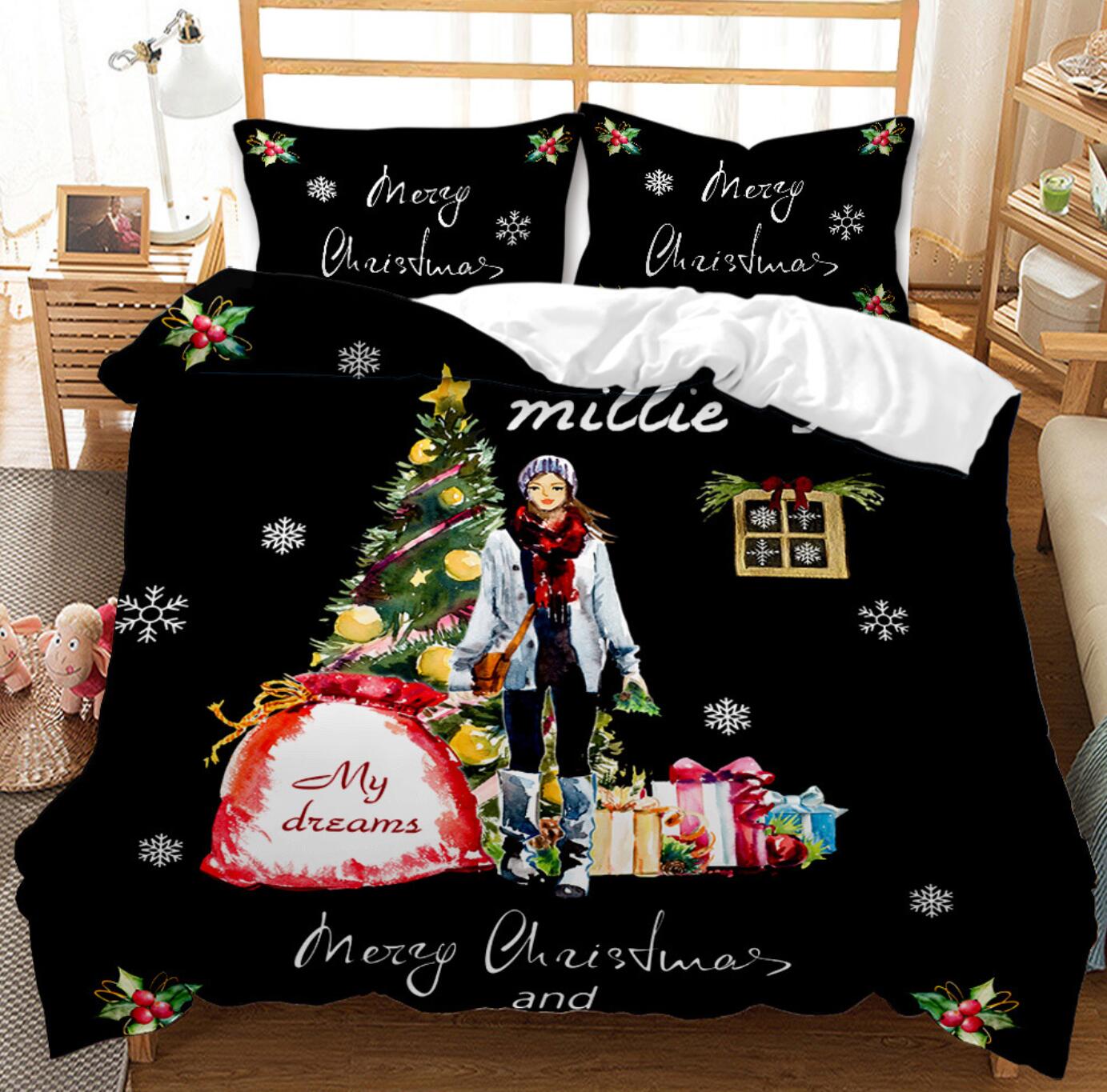 3D Christmas Tree Gift 45239 Christmas Quilt Duvet Cover Xmas Bed Pillowcases