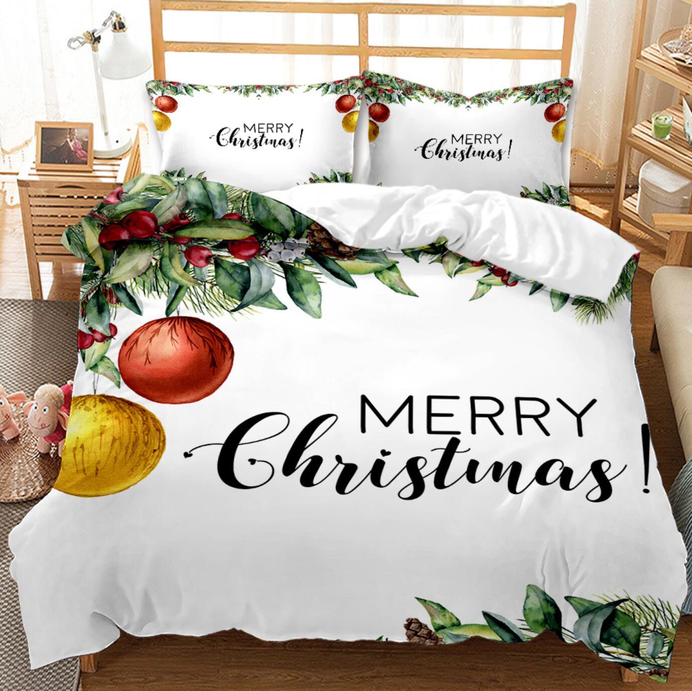 3D Merry Christmas 46008 Christmas Quilt Duvet Cover Xmas Bed Pillowcases
