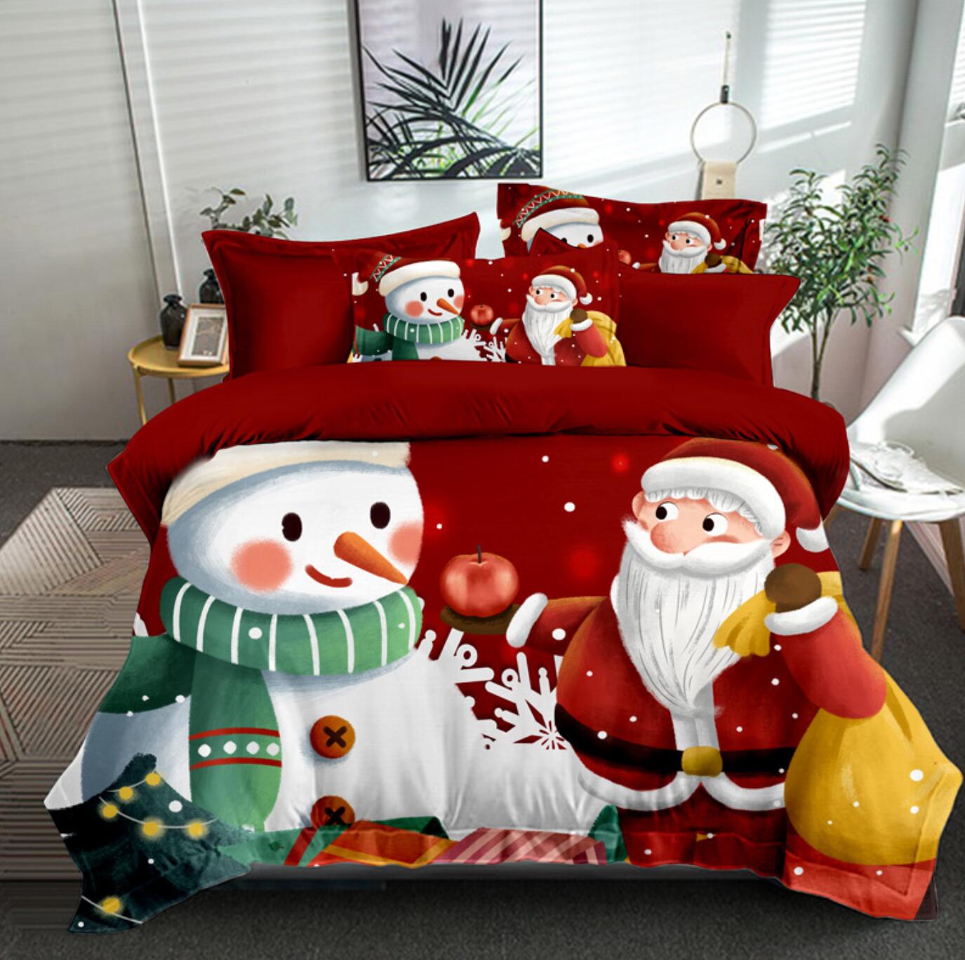 3D Snowman Santa 46009 Christmas Quilt Duvet Cover Xmas Bed Pillowcases