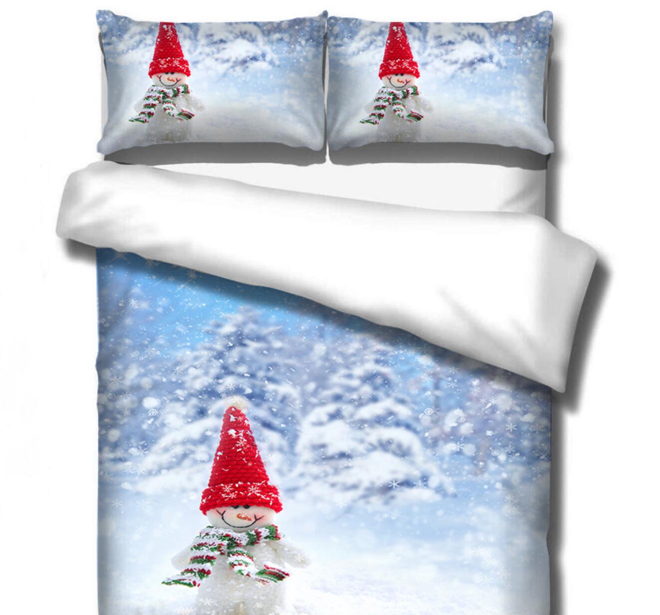 3D Snowman 46050 Christmas Quilt Duvet Cover Xmas Bed Pillowcases
