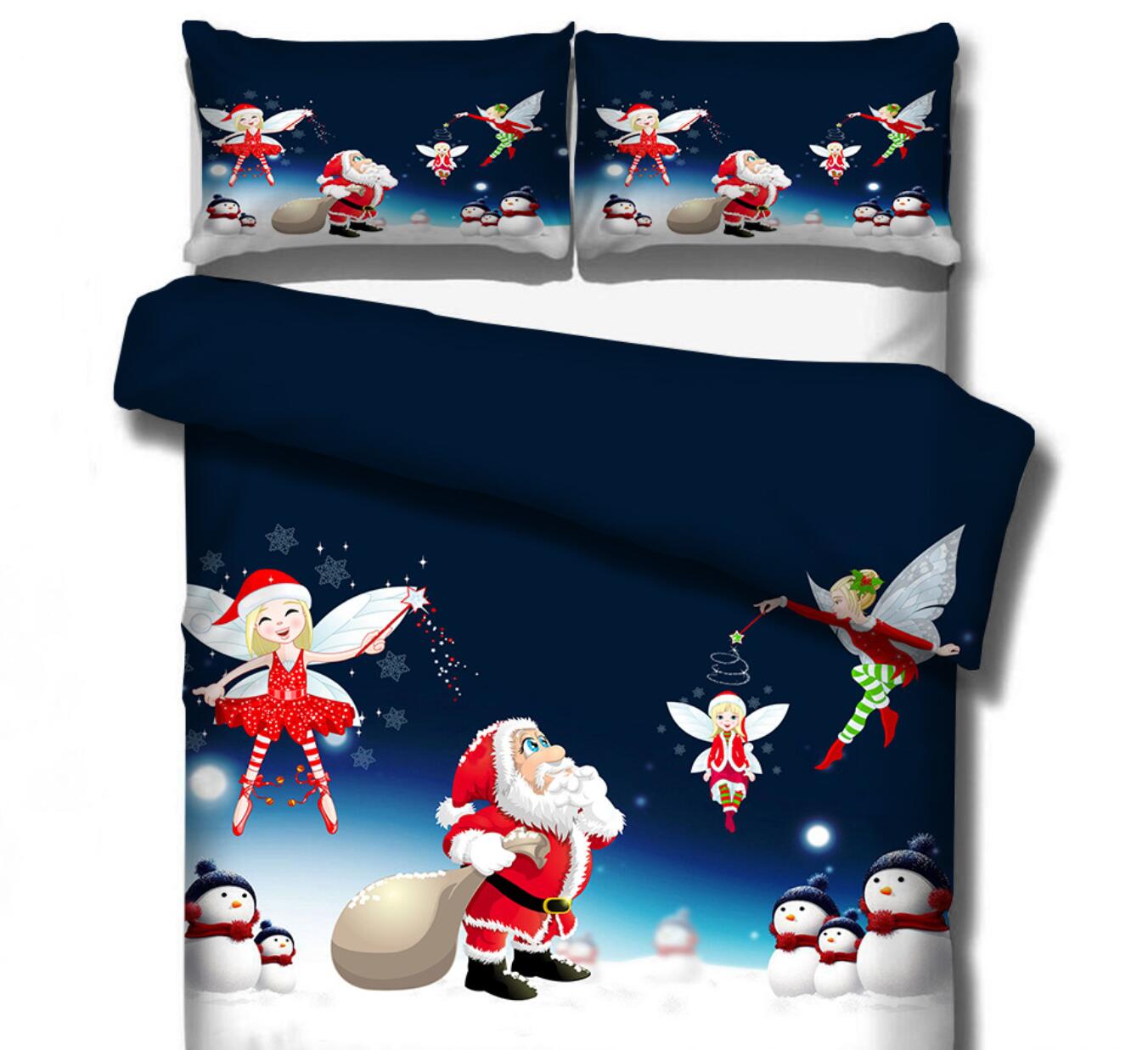 3D Santa Elf 46052 Christmas Quilt Duvet Cover Xmas Bed Pillowcases