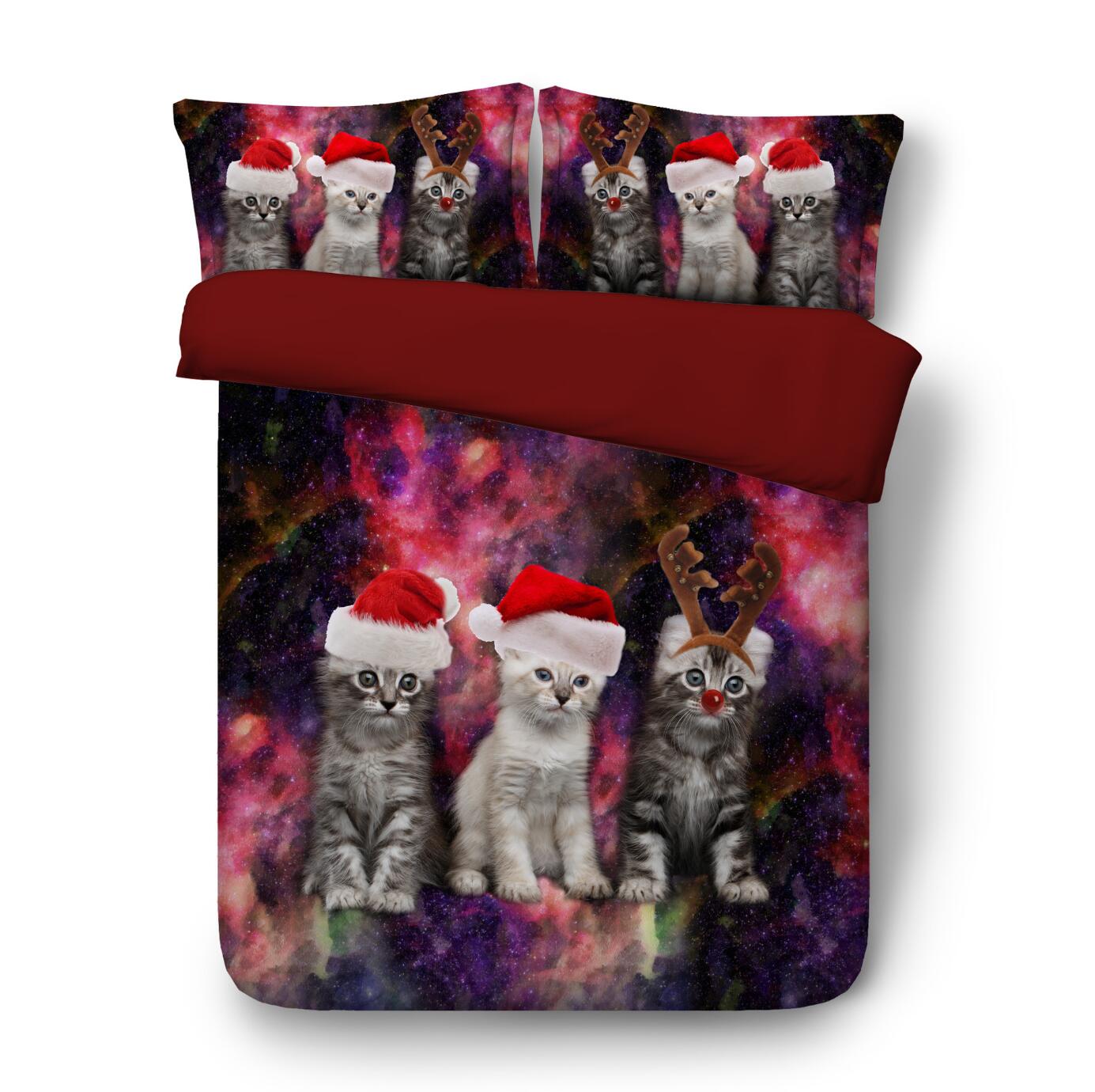 3D Kitten 46085 Christmas Quilt Duvet Cover Xmas Bed Pillowcases