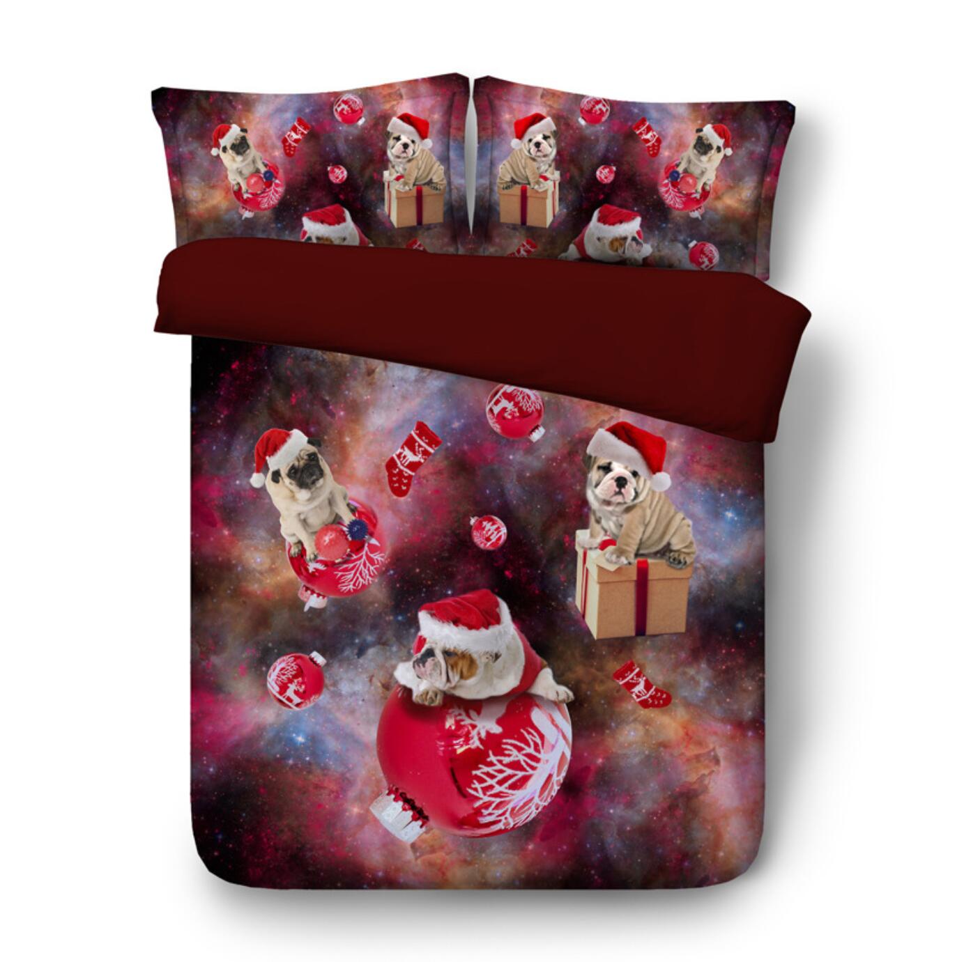 3D Dog Christmas Costume 46090 Christmas Quilt Duvet Cover Xmas Bed Pillowcases