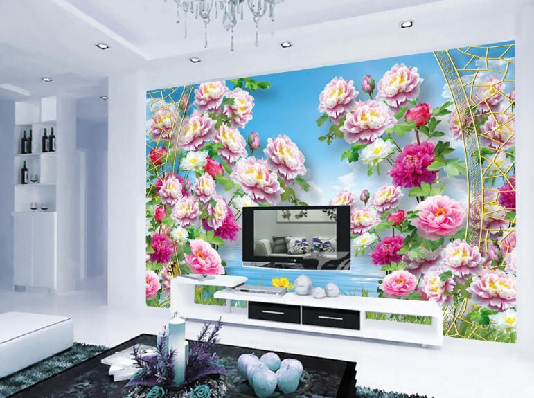 3D Beautiful Flowers Grass Wallpaper AJ Wallpaper 1