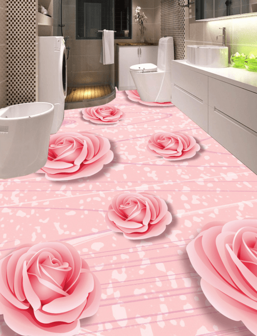 3D Pink Flower 184 Floor Mural Wallpaper AJ Wallpaper 2