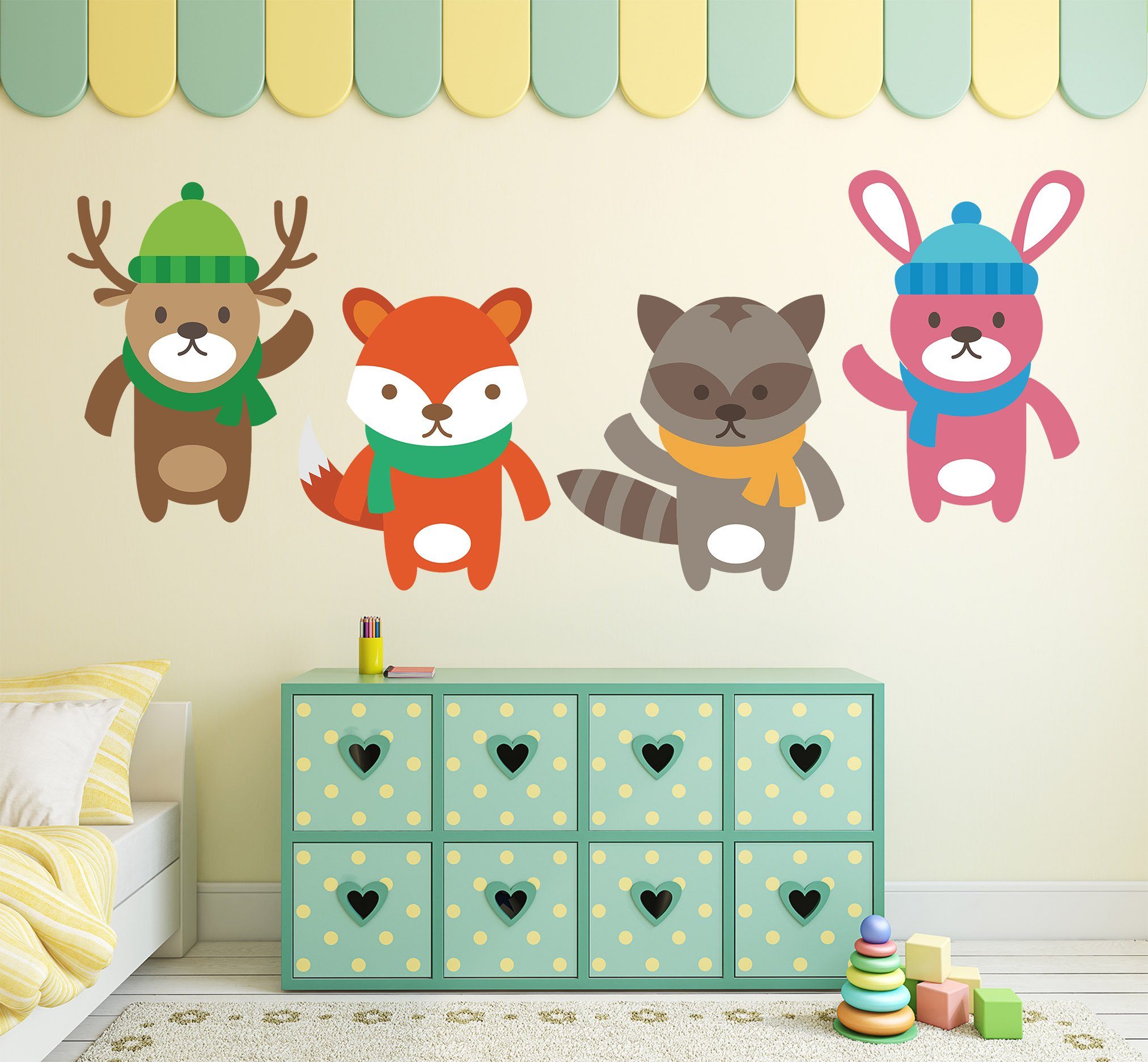 3D Cartoon Fox 04 Wall Stickers Wallpaper AJ Wallpaper