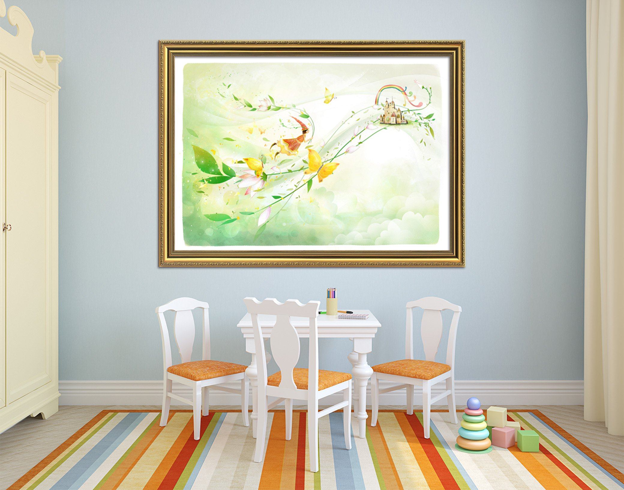 3D Small Castle 010 Fake Framed Print Painting Wallpaper AJ Creativity Home