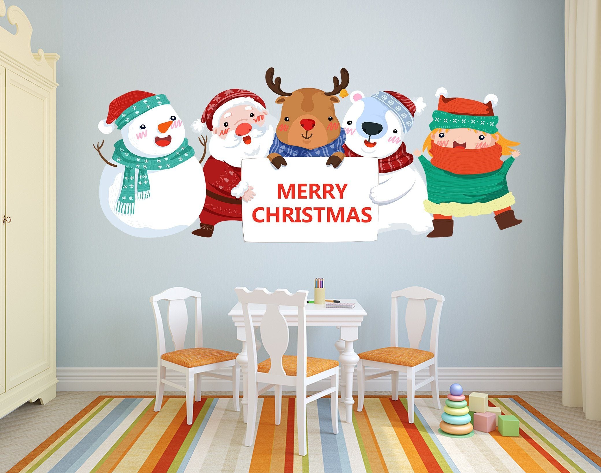 3D Cartoon Snowman Sign 03 Wall Stickers Wallpaper AJ Wallpaper