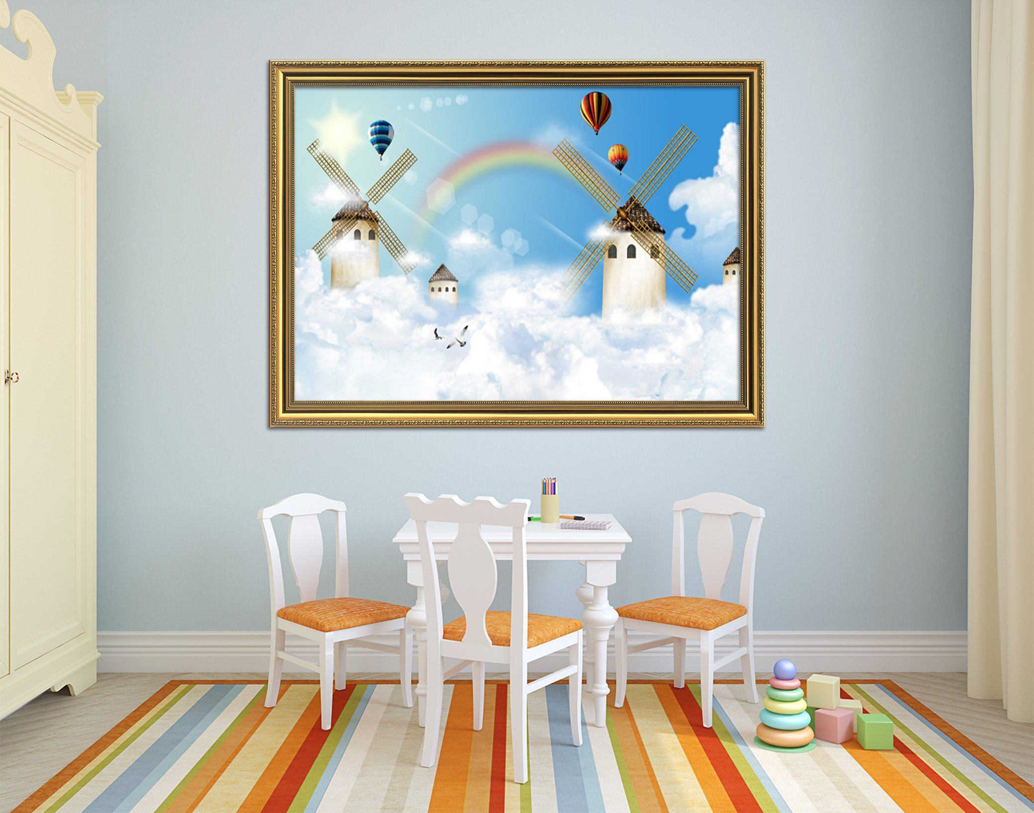 3D Beautiful Rainbow 188 Fake Framed Print Painting Wallpaper AJ Creativity Home