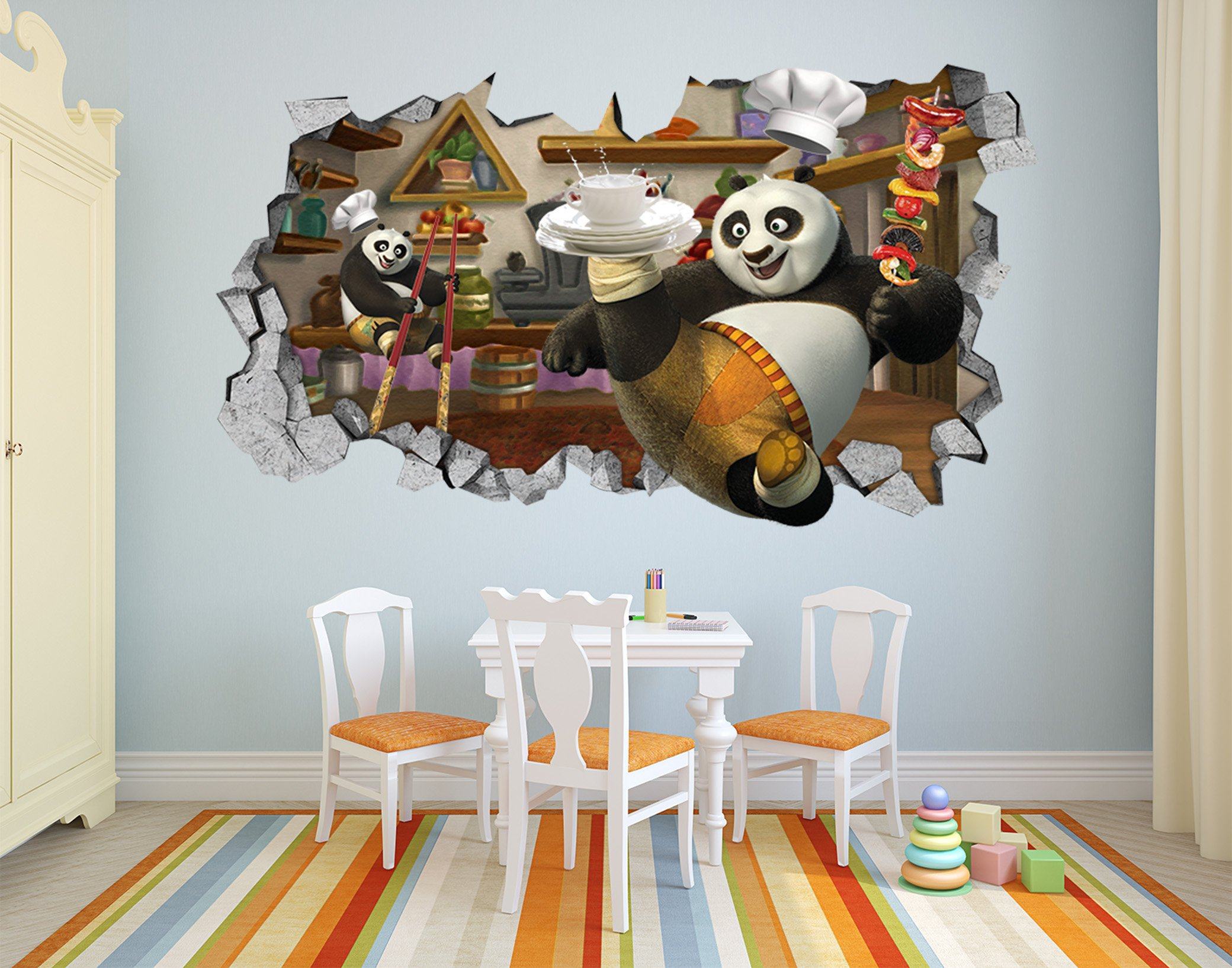 3D Smart Panda 41 Broken Wall Murals Wallpaper AJ Wallpaper 