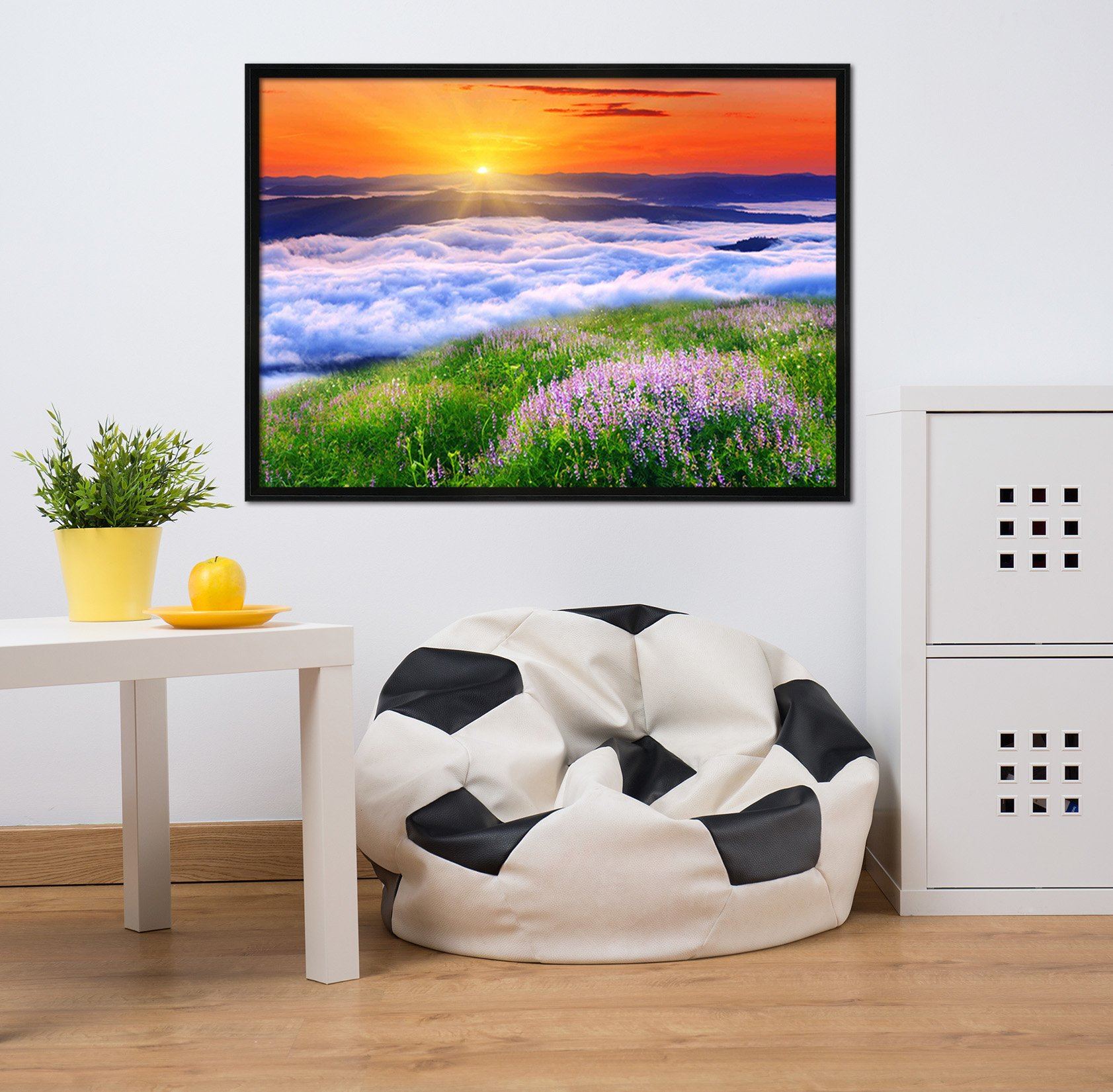 3D Sun Rise 007 Fake Framed Print Painting Wallpaper AJ Creativity Home