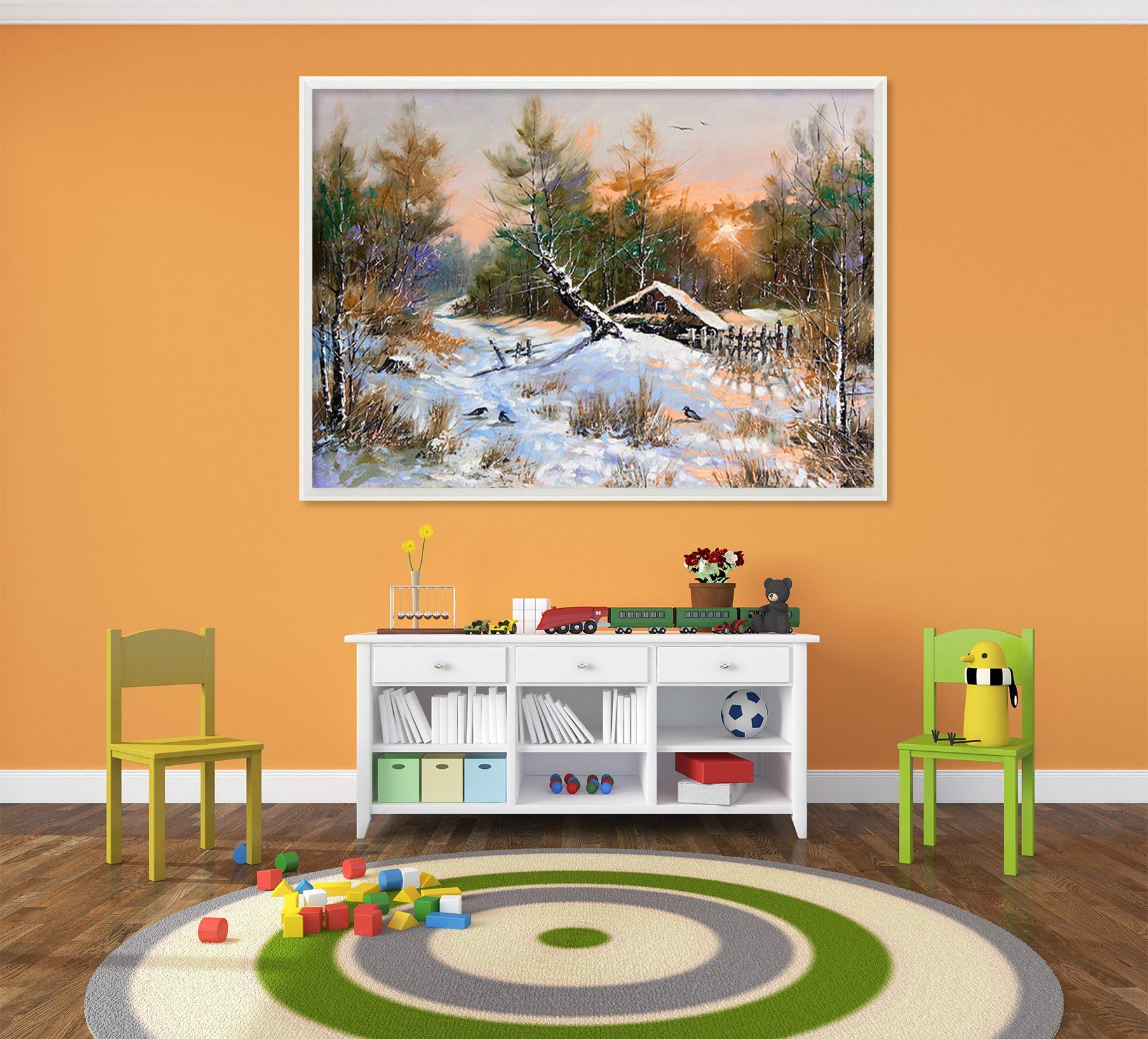 3D Landscape Tree 168 Fake Framed Print Painting Wallpaper AJ Creativity Home