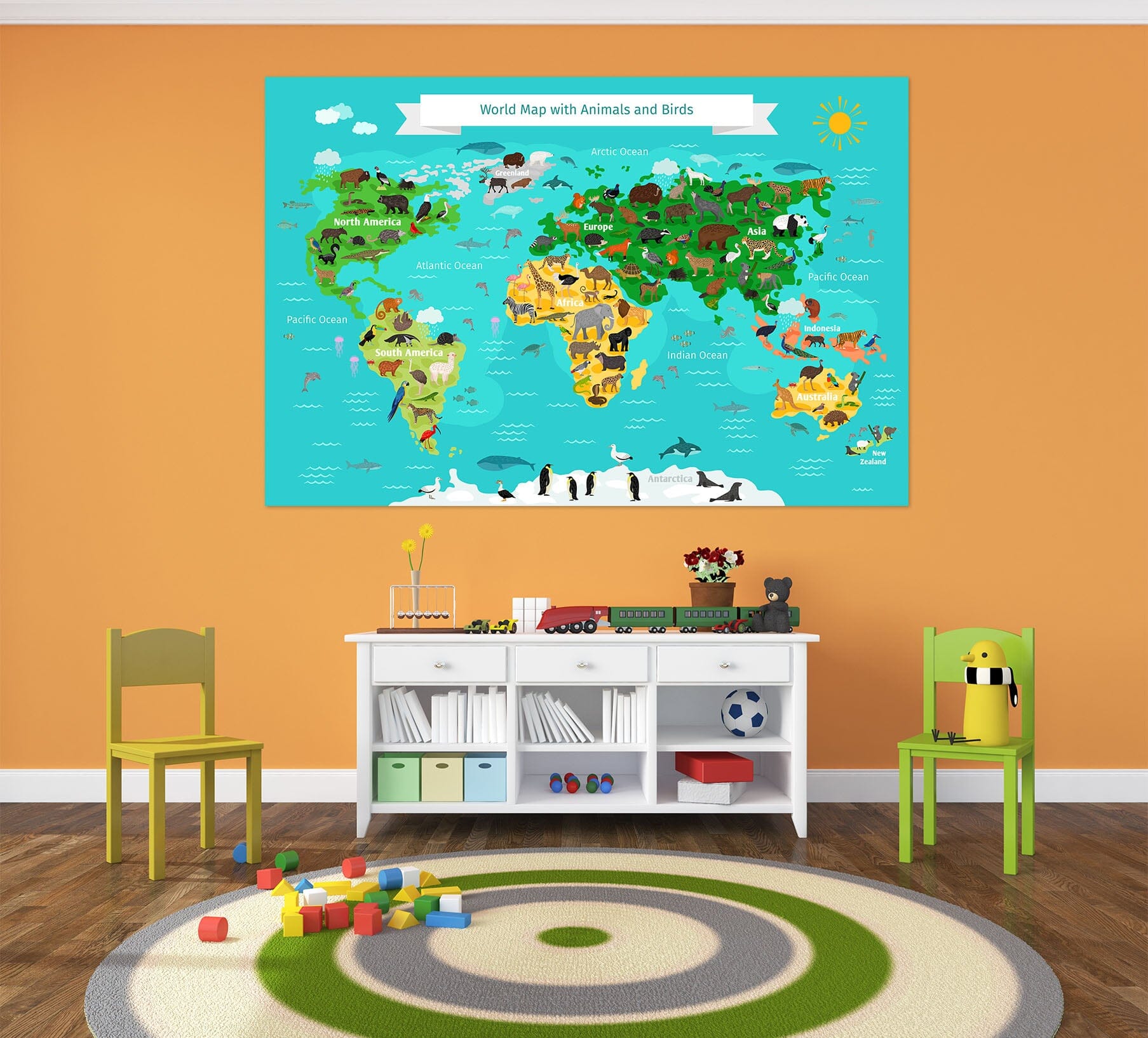 3D Sea Island 246 World Map Wall Sticker Wallpaper AJ Wallpaper 2