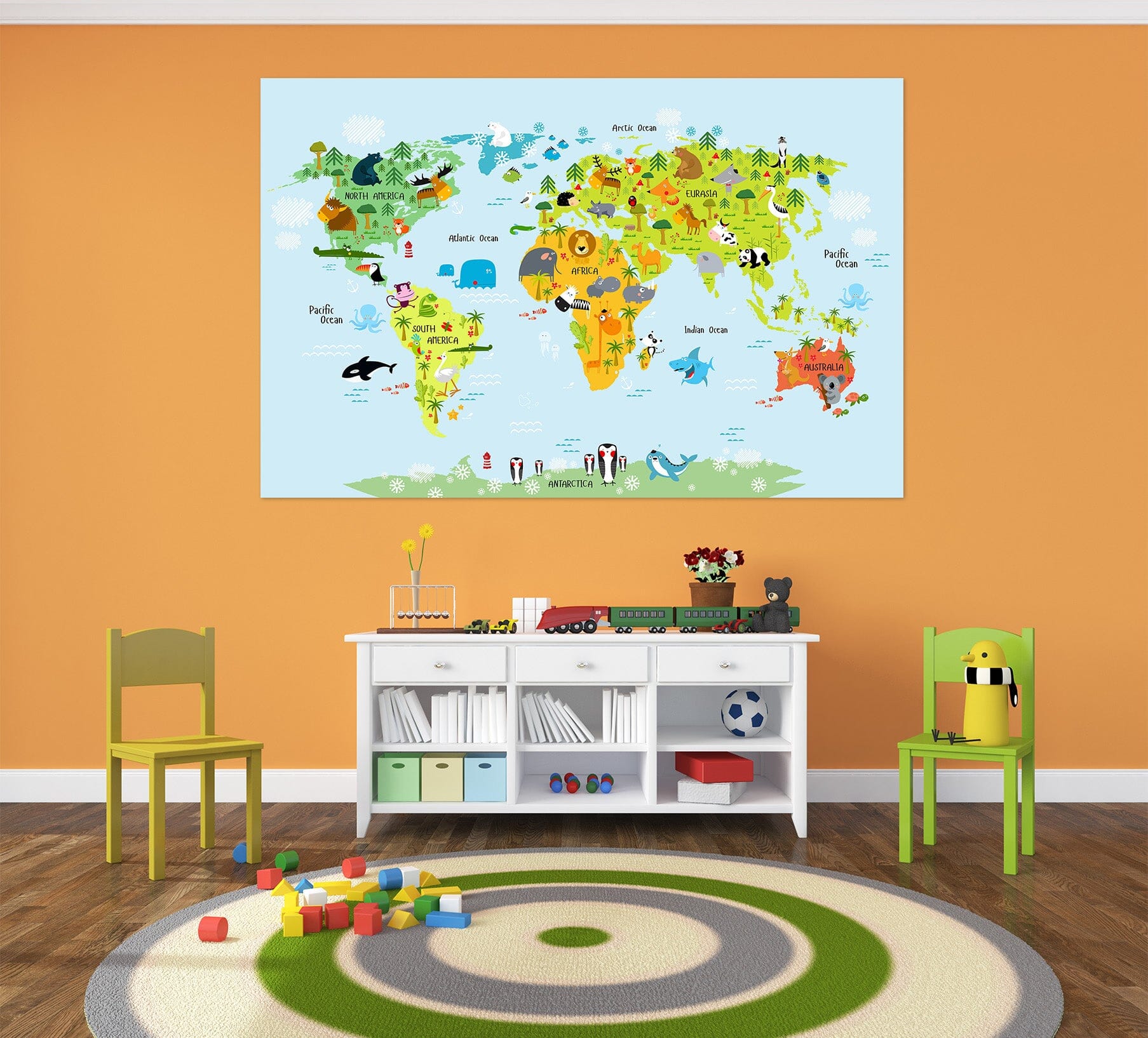 3D Island Forest 211 World Map Wall Sticker Wallpaper AJ Wallpaper 2