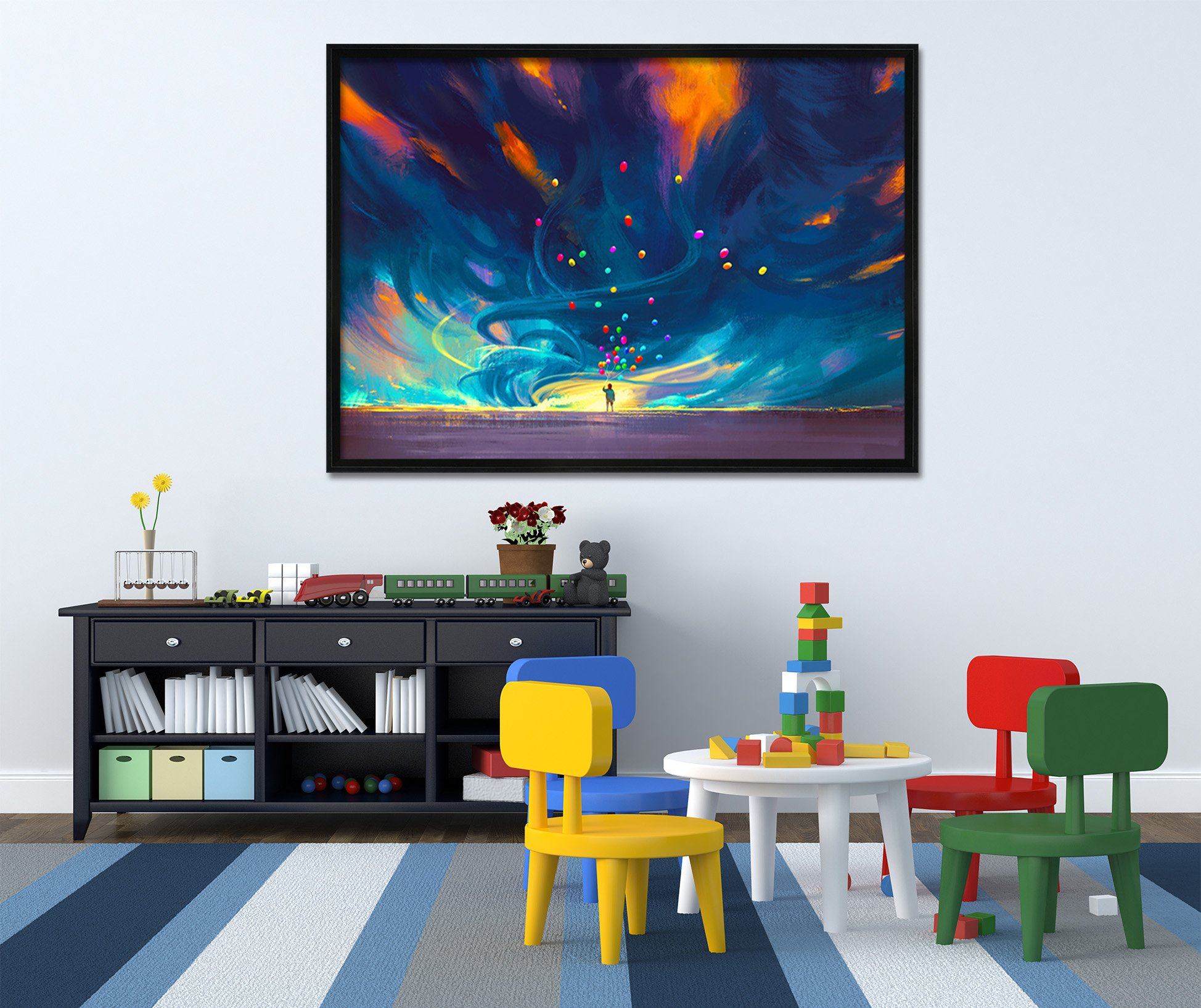 3D Colorful Balloons 183 Fake Framed Print Painting Wallpaper AJ Creativity Home