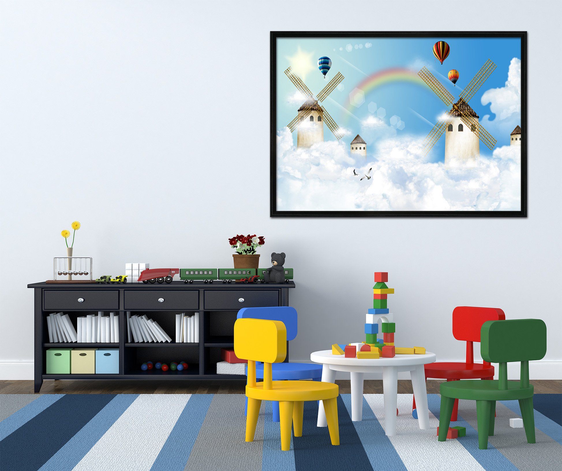 3D Beautiful Rainbow 188 Fake Framed Print Painting Wallpaper AJ Creativity Home