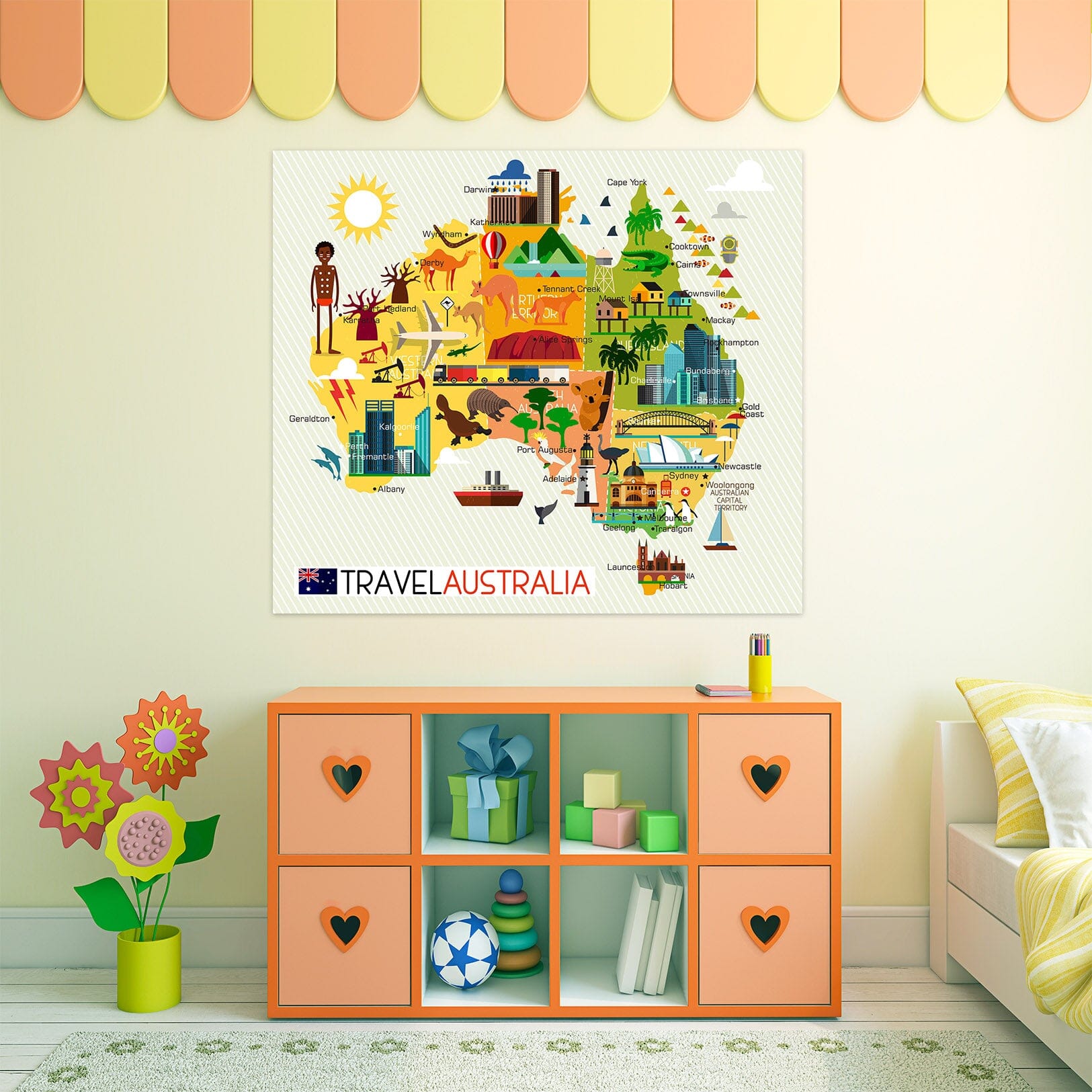 3D Color Houses 233 World Map Wall Sticker Wallpaper AJ Wallpaper 2