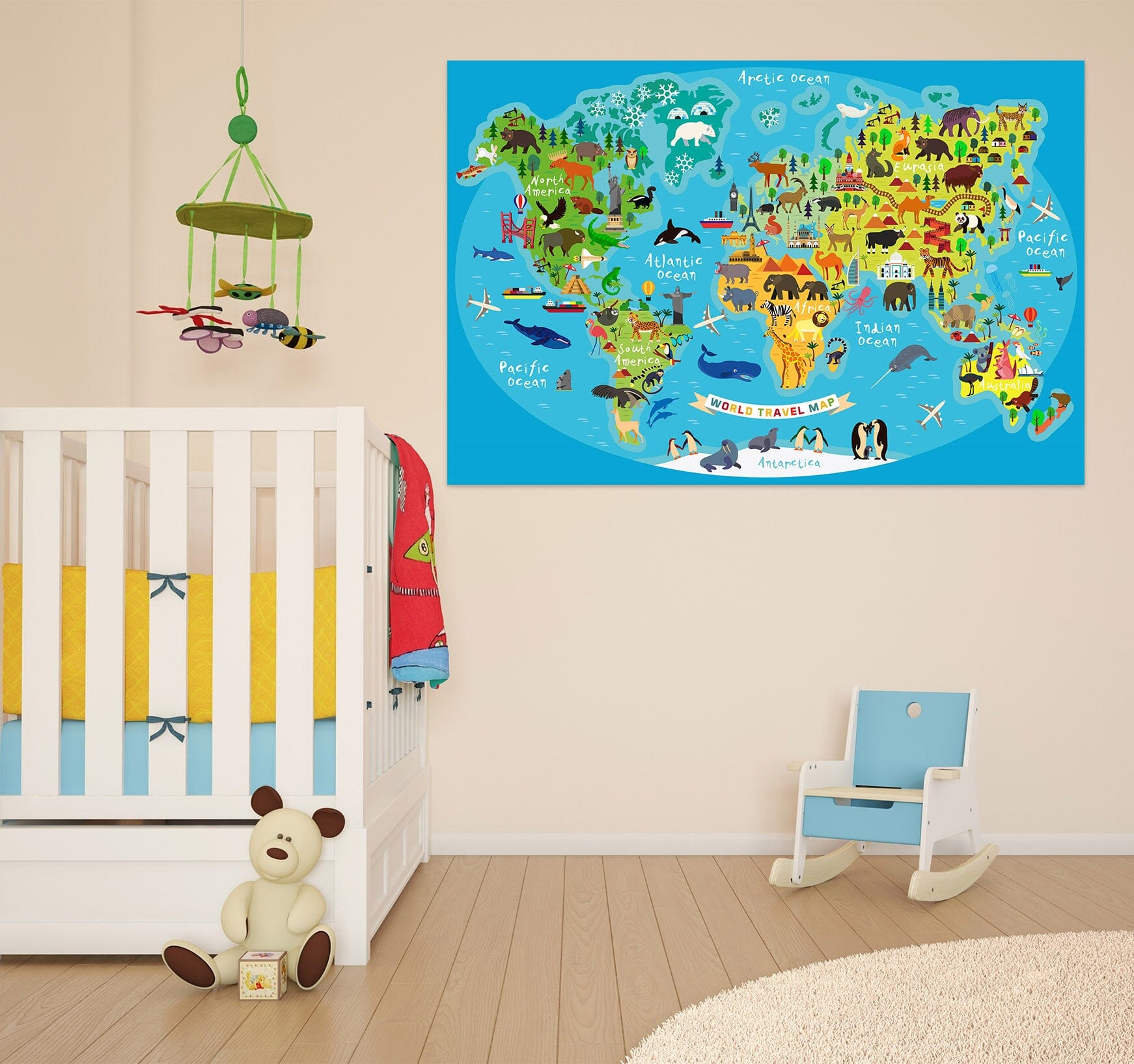 3D Colored Island 284 World Map Wall Sticker Wallpaper AJ Wallpaper 2