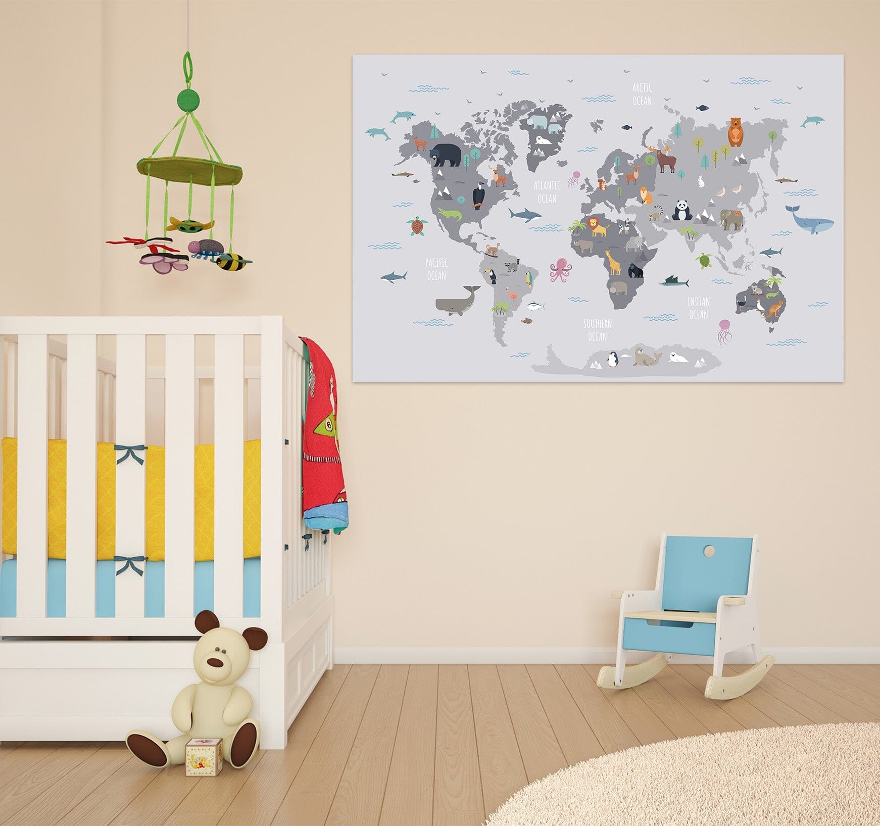3D Grey Art 255 World Map Wall Sticker Wallpaper AJ Wallpaper 2