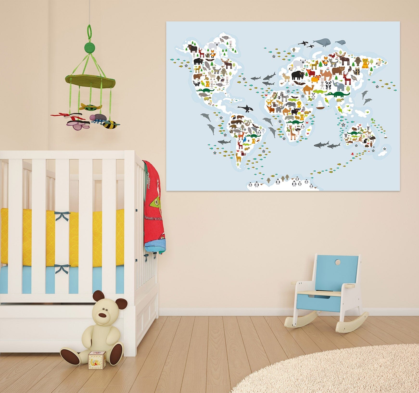 3D Animal Island 268 World Map Wall Sticker Wallpaper AJ Wallpaper 2