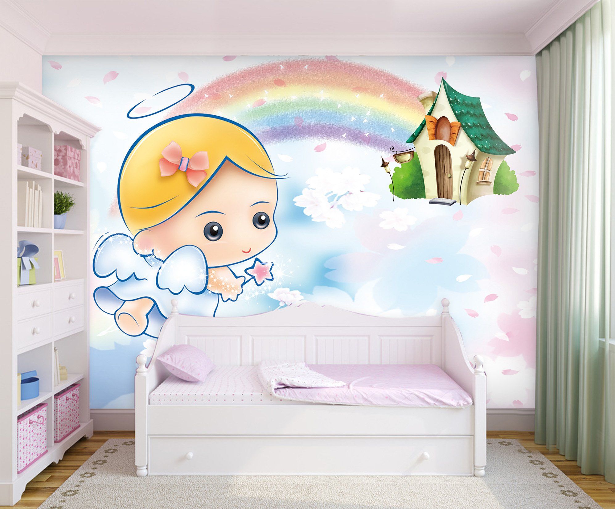 3D Cartoon Rainbow Sky 009 Wall Murals Wallpaper AJ Wallpaper 2