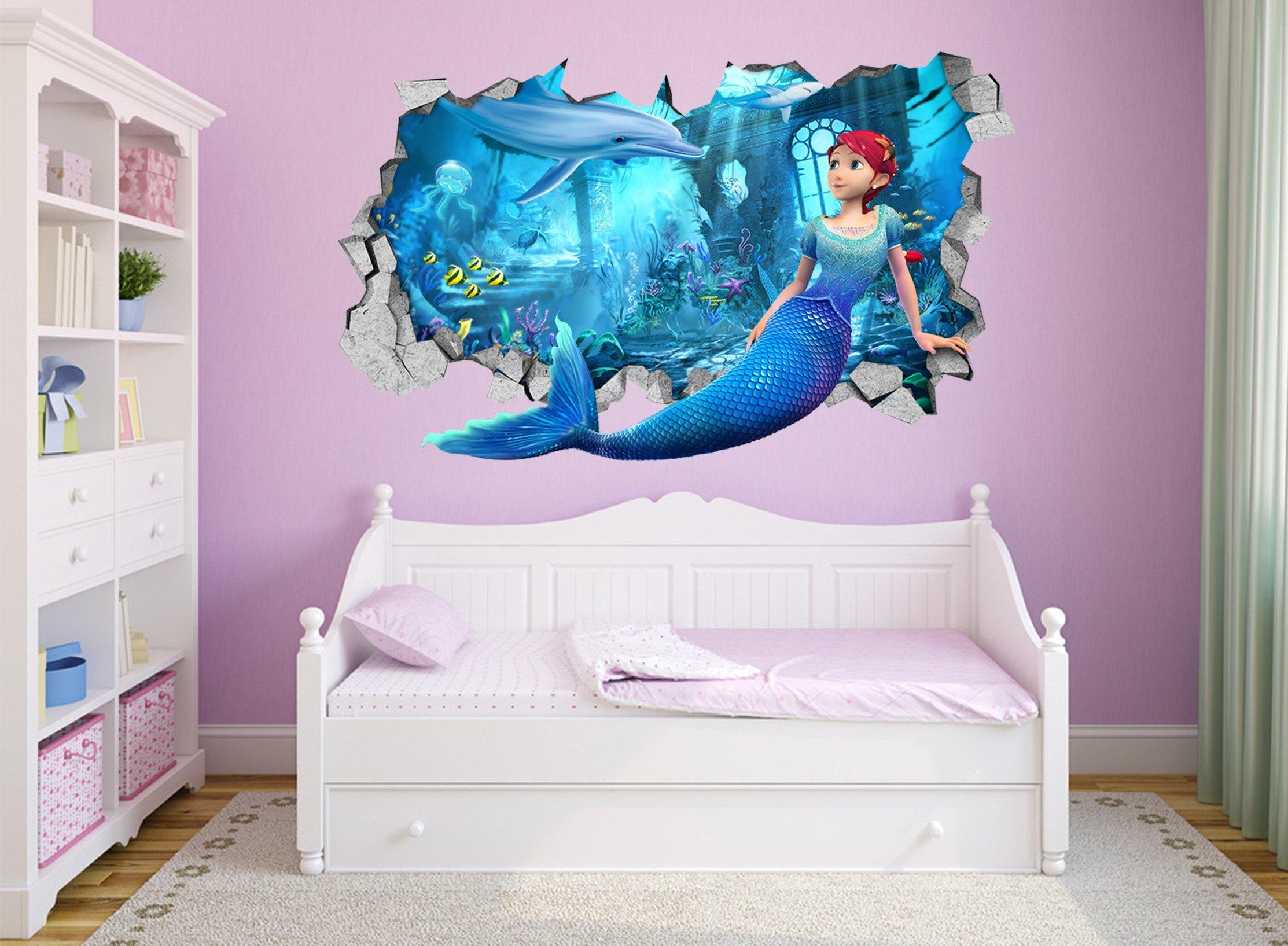 3D Seabed Mermaid 27 Broken Wall Murals Wallpaper AJ Wallpaper