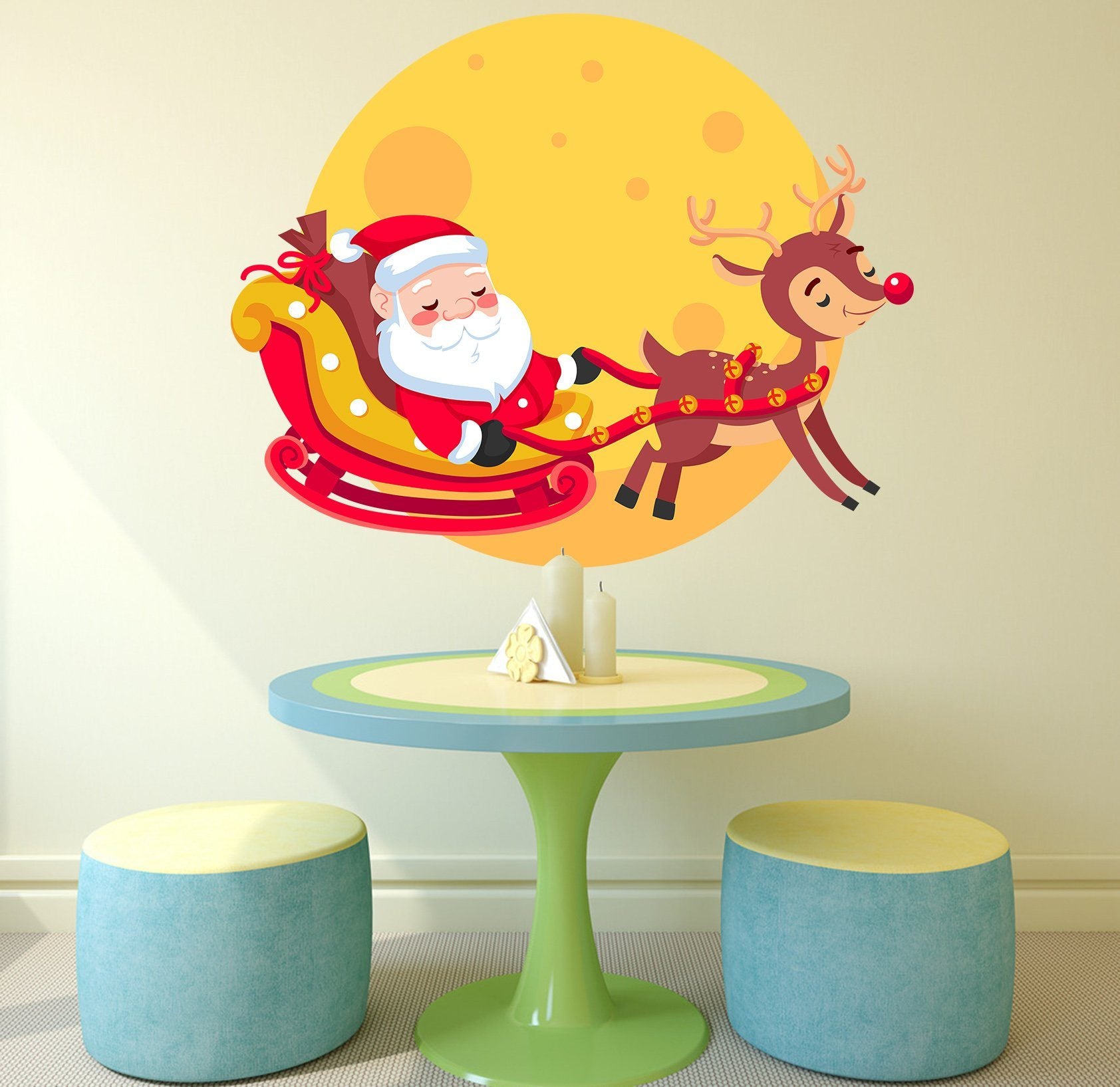 3D Lovely Santa Claus 01 Wall Stickers Wallpaper AJ Wallpaper