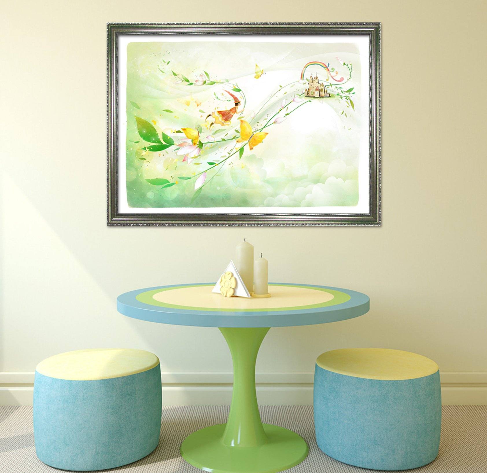 3D Small Castle 010 Fake Framed Print Painting Wallpaper AJ Creativity Home