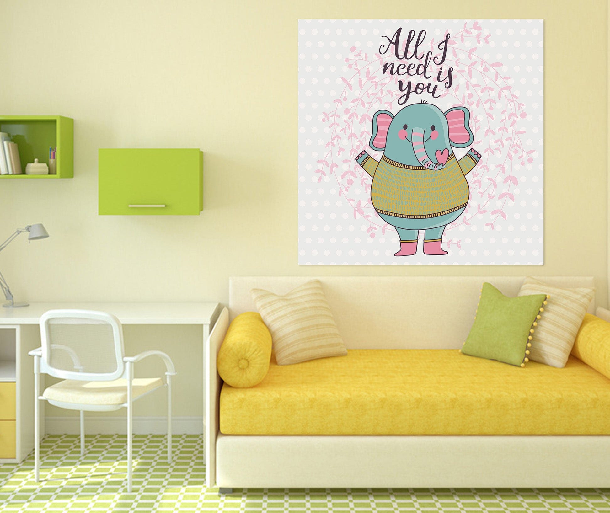 3D Cute Elephant 1005 Wall Sticker Wallpaper AJ Wallpaper 2