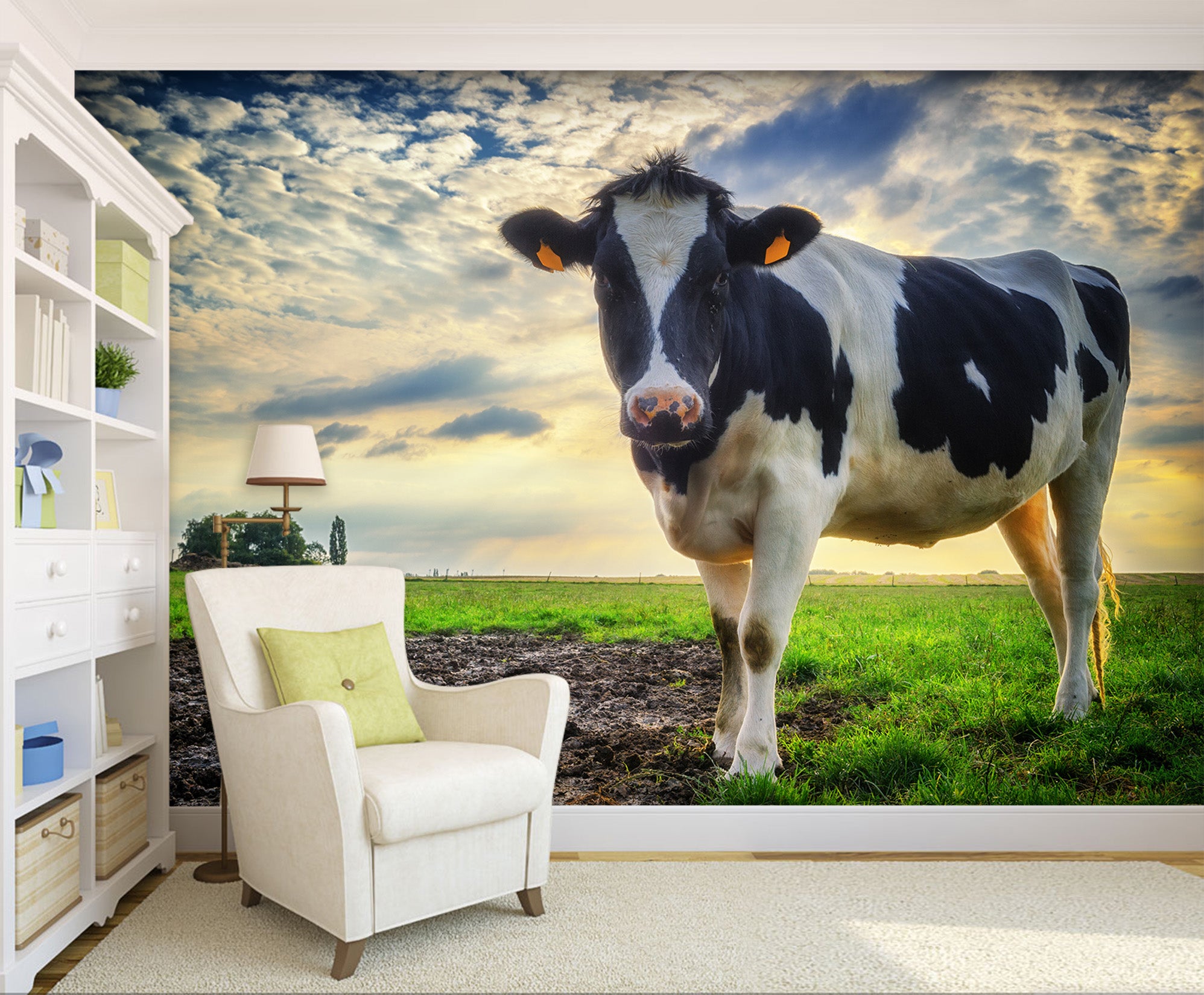 3D Meadow Cow 054 Wall Murals Wallpaper AJ Wallpaper 2