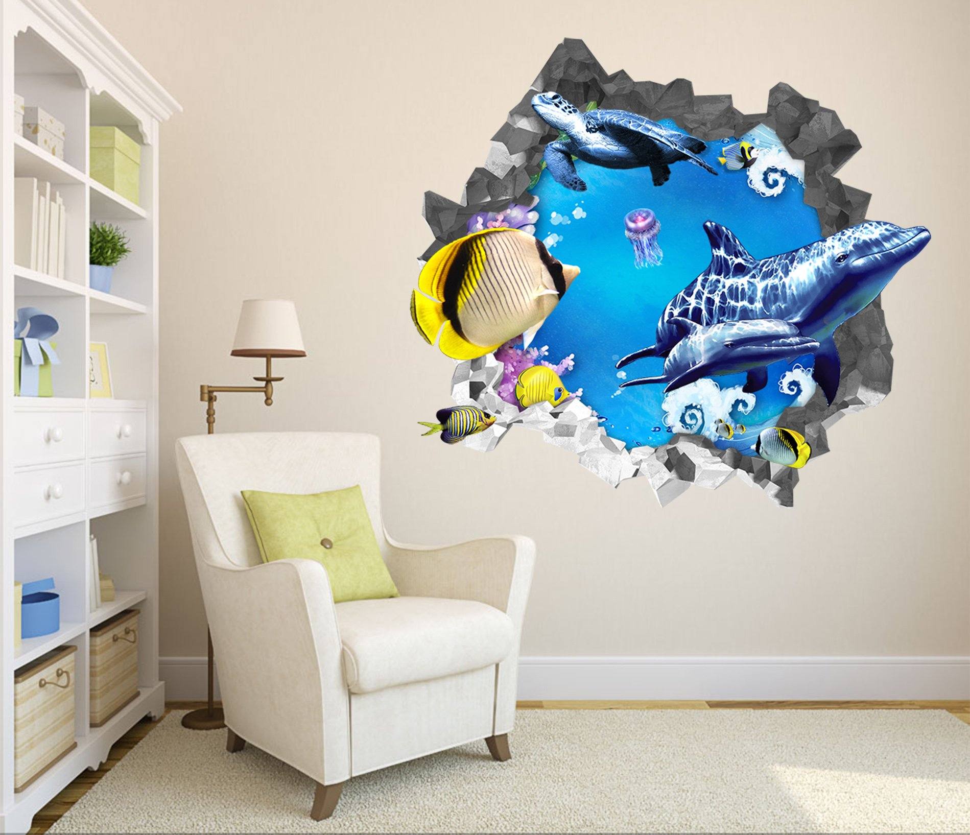 3D Ocean World 195 Broken Wall Murals Wallpaper AJ Wallpaper
