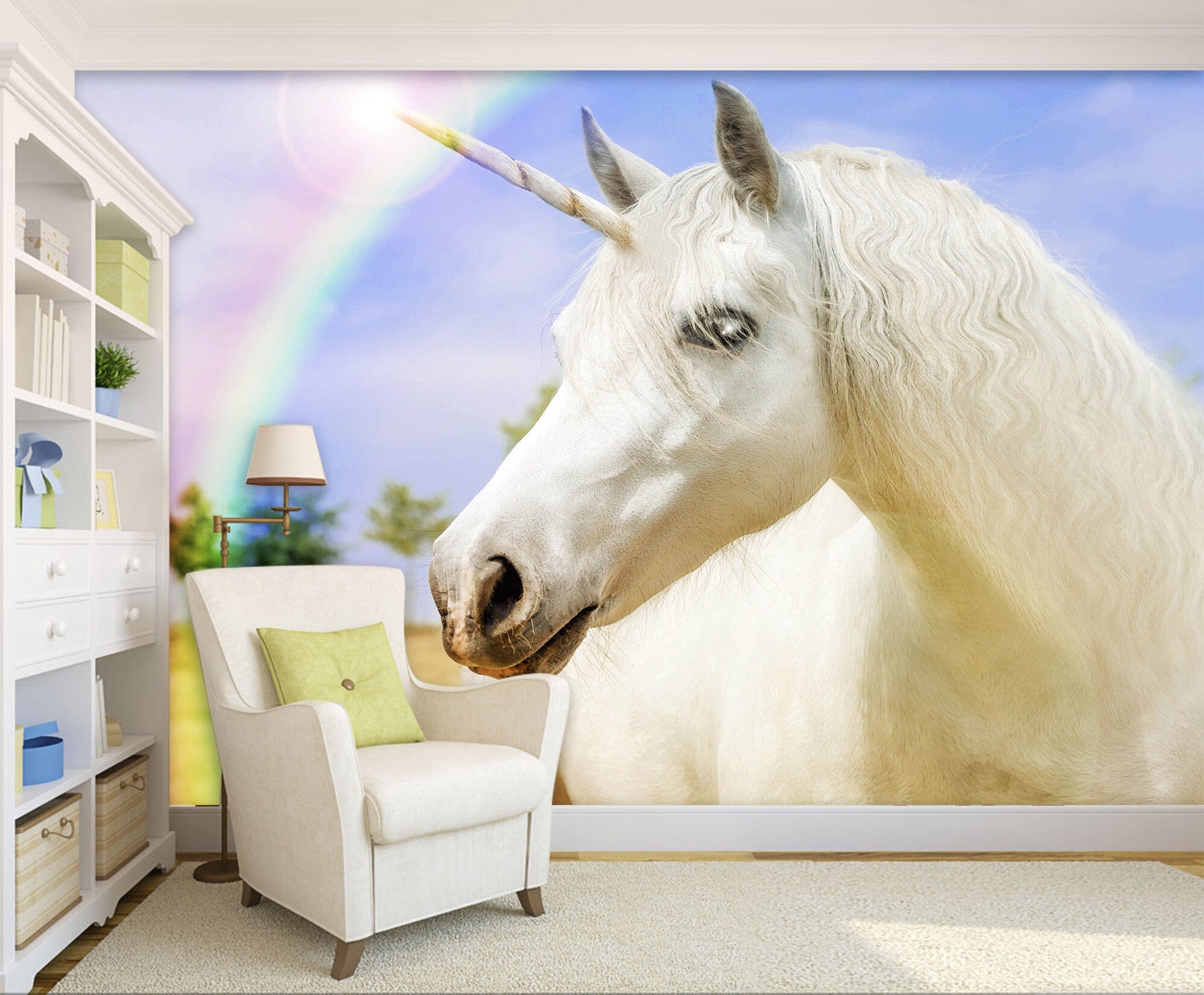 3D White Unicorn 1046 Wall Murals Wallpaper AJ Wallpaper 2