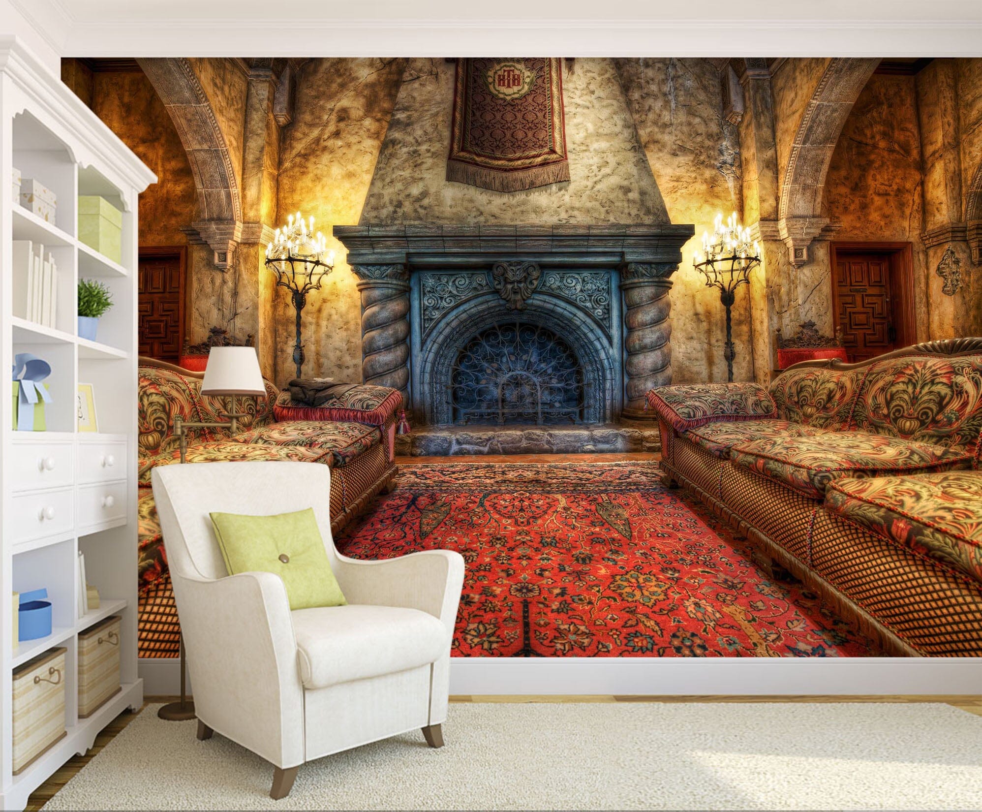 3D Retro Sofa 027 Wall Murals Wallpaper AJ Wallpaper 2
