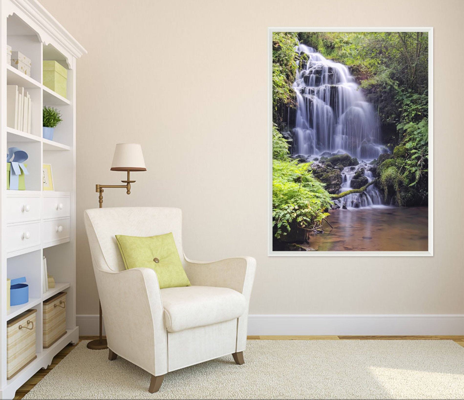 3D Mountain Stone Waterfall 122 Fake Framed Print Painting Wallpaper AJ Creativity Home
