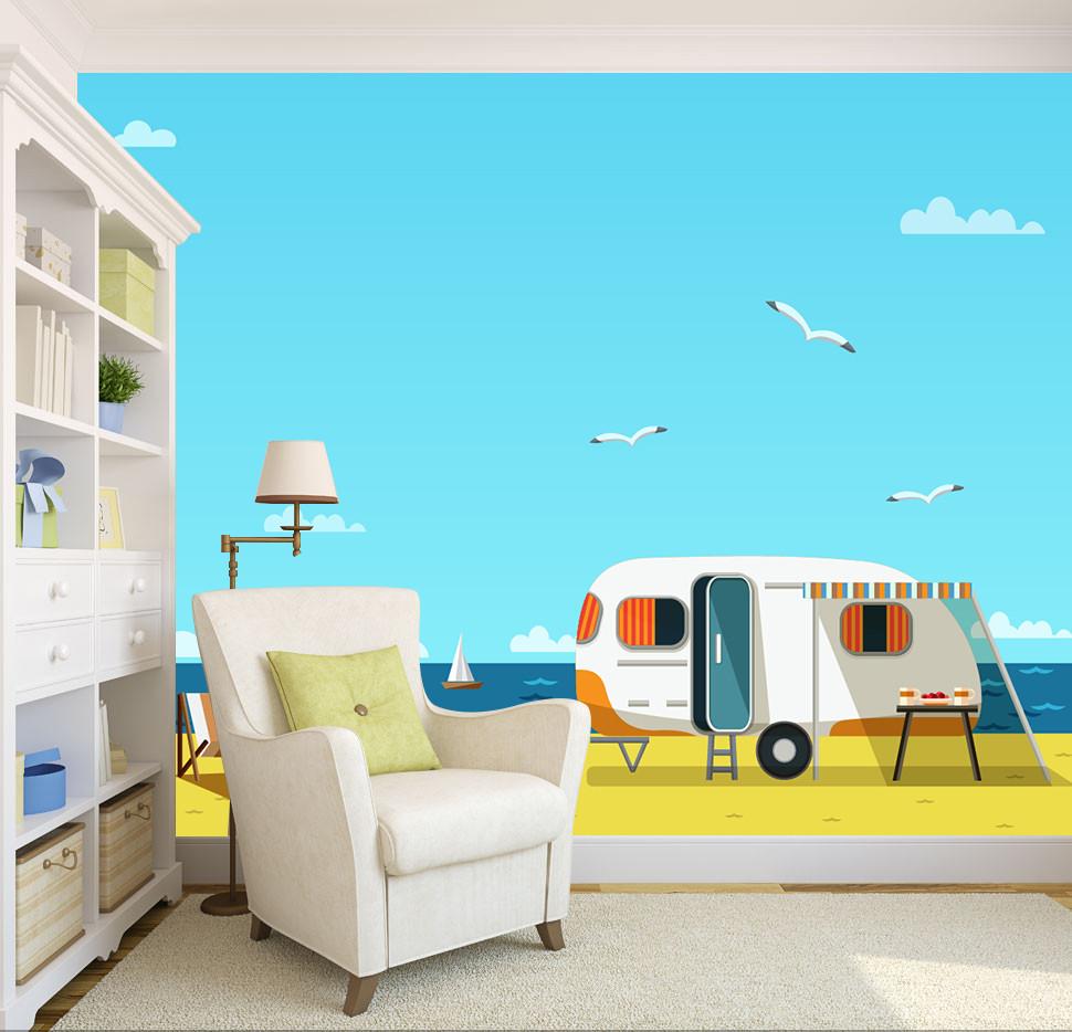 3D Beach Car 682 Wallpaper AJ Wallpapers