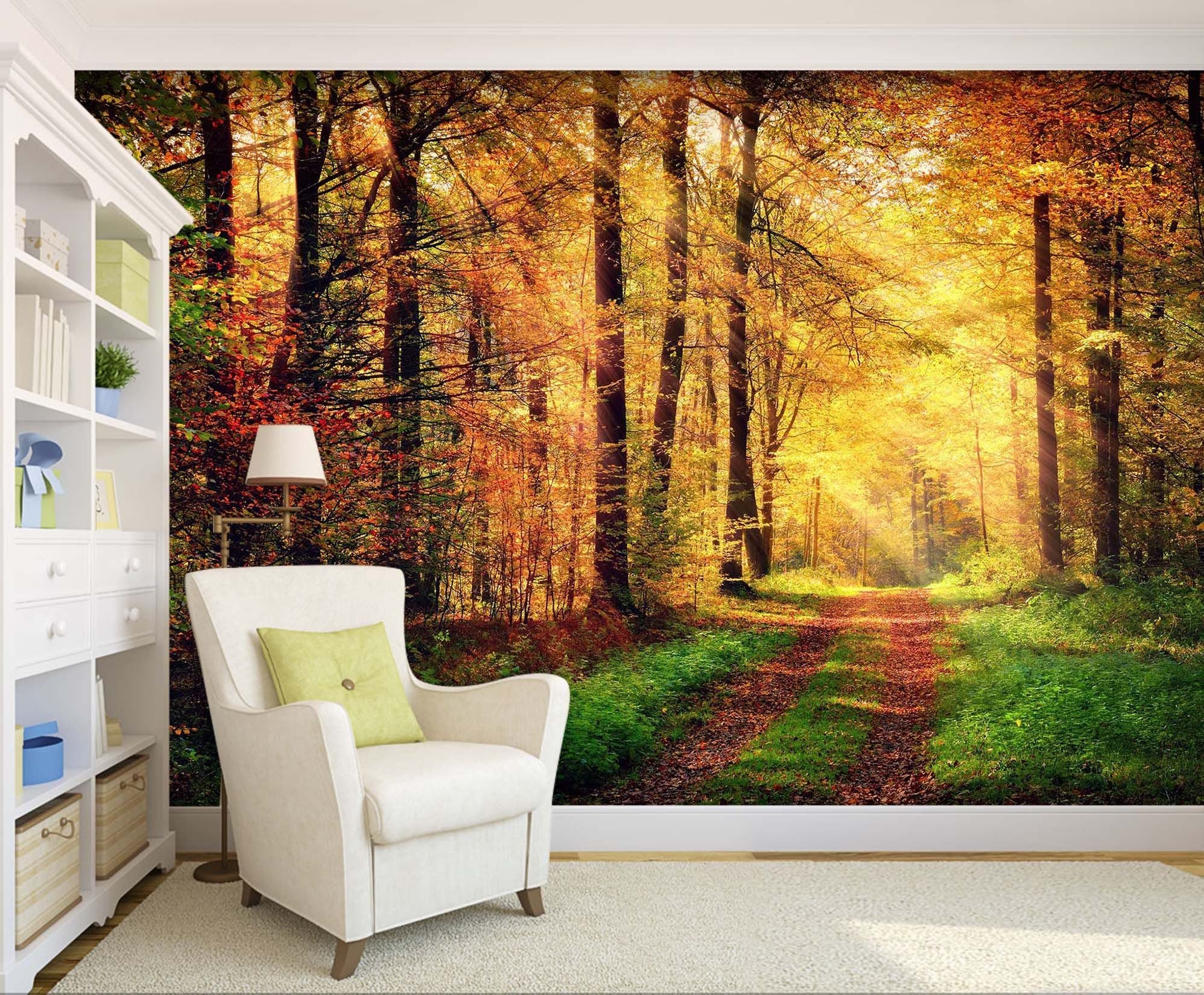 3D Autumn Forest 127 Wall Murals Wallpaper AJ Wallpaper 2