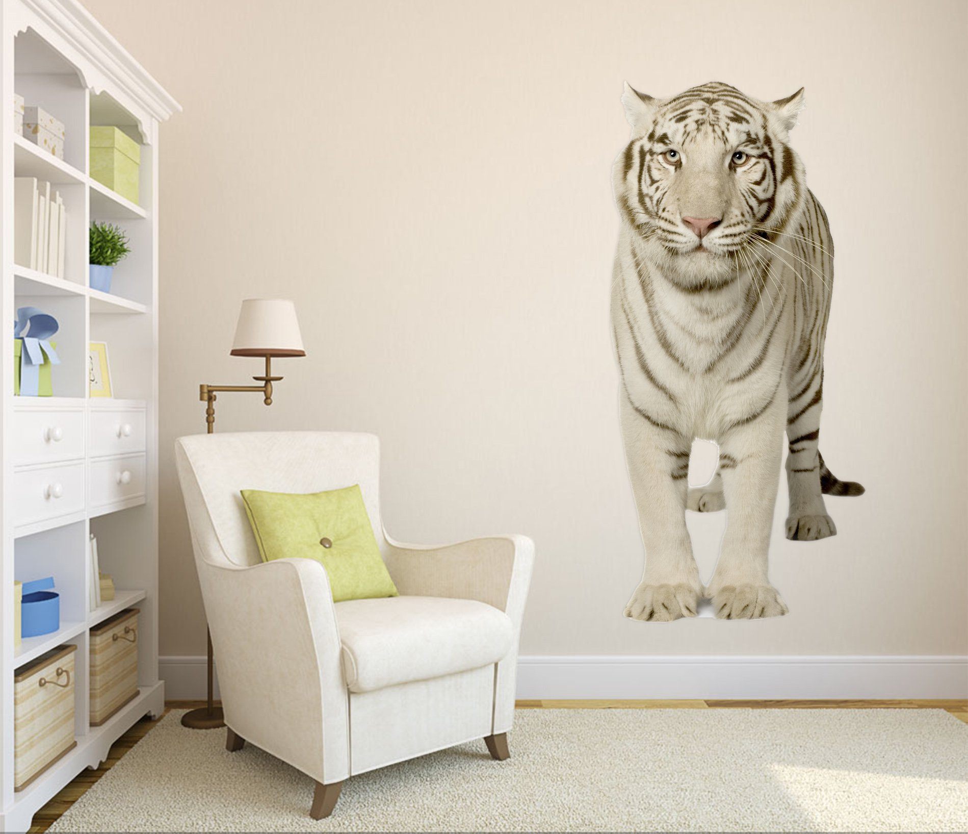 3D Domineering White Tiger 164 Animals Wall Stickers Wallpaper AJ Wallpaper