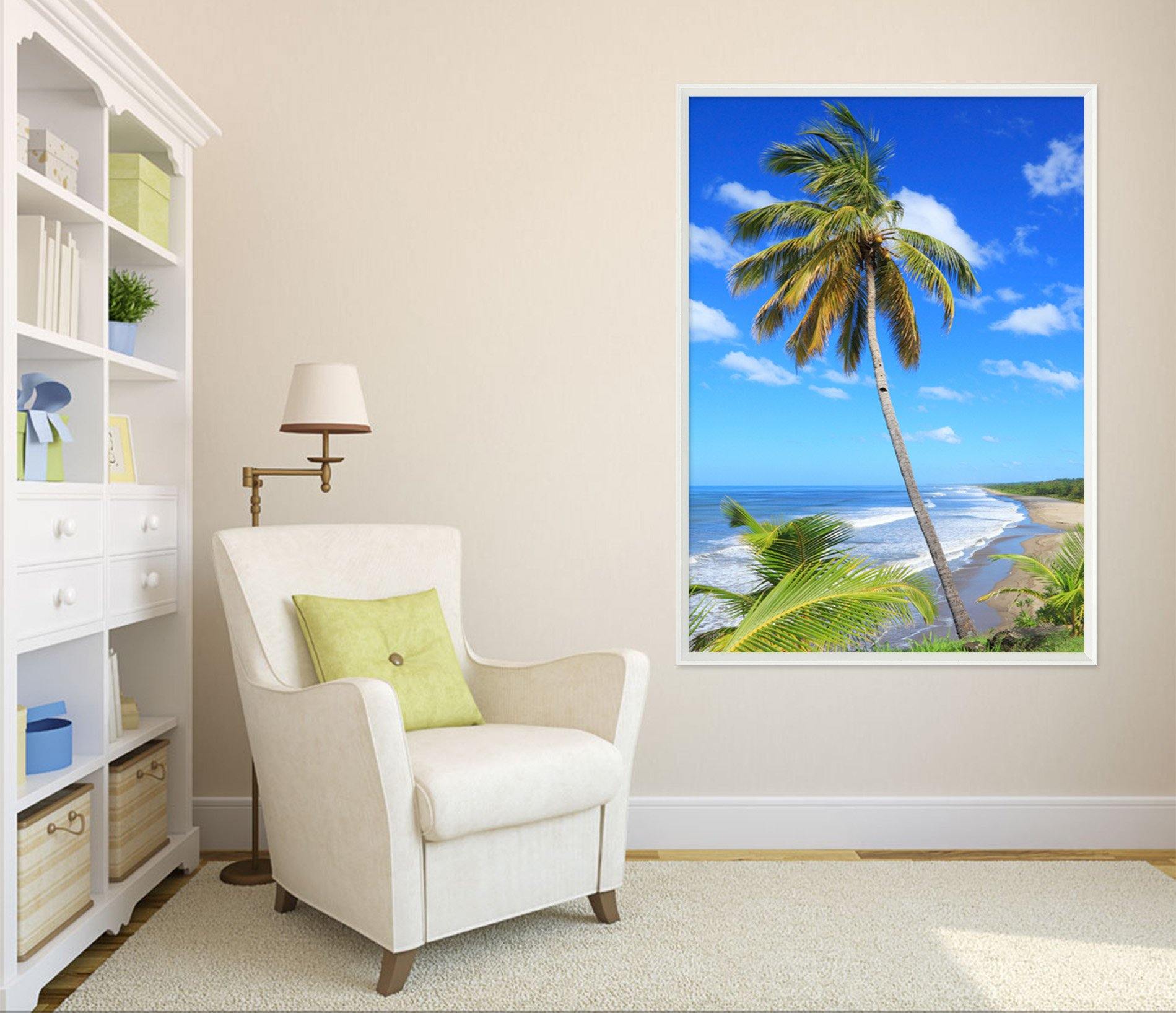 3D Windward Coconut Tree 040 Fake Framed Print Painting Wallpaper AJ Creativity Home